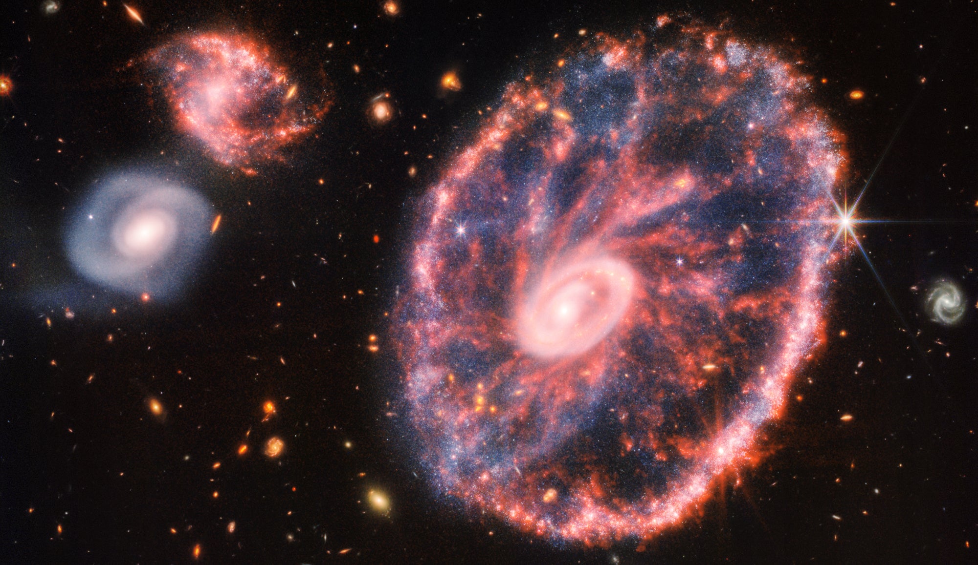 The Beauty of the Cartwheel Galaxy: A Glimpse into the Universe with the James Webb Space Telescope