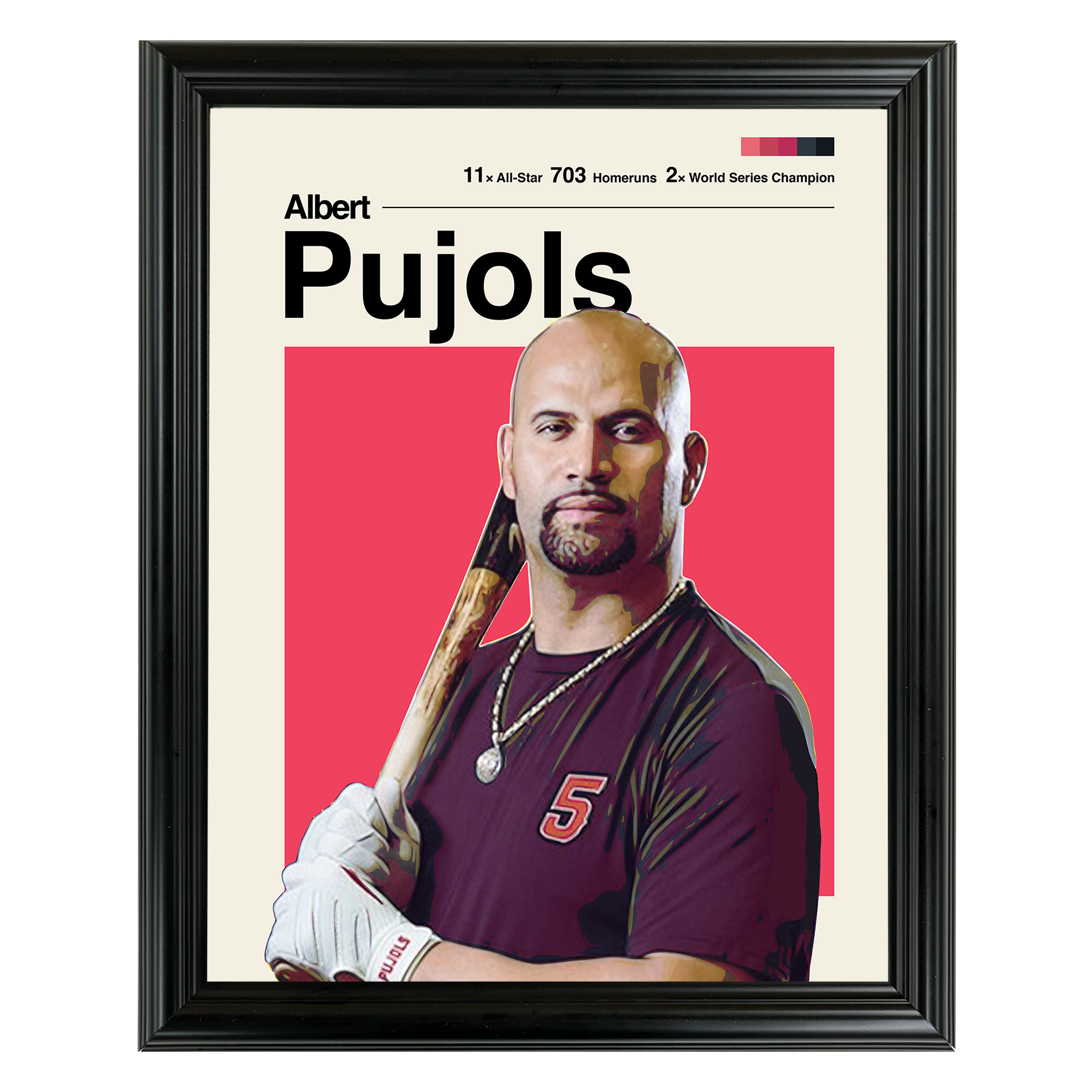 Albert Pujols Framed Sports Art Photo by Thomas Maxwell