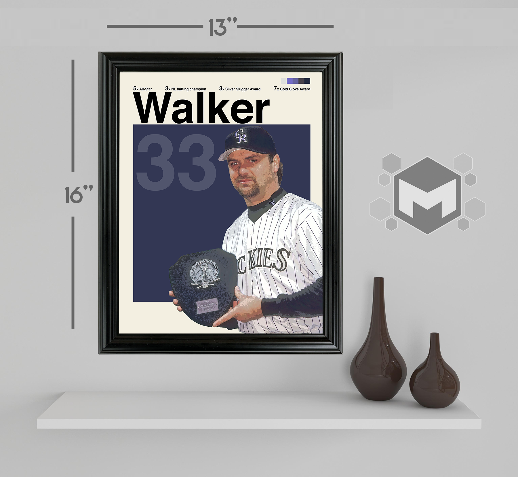 Larry Walker Framed Sports Art Photo by Thomas Maxwell