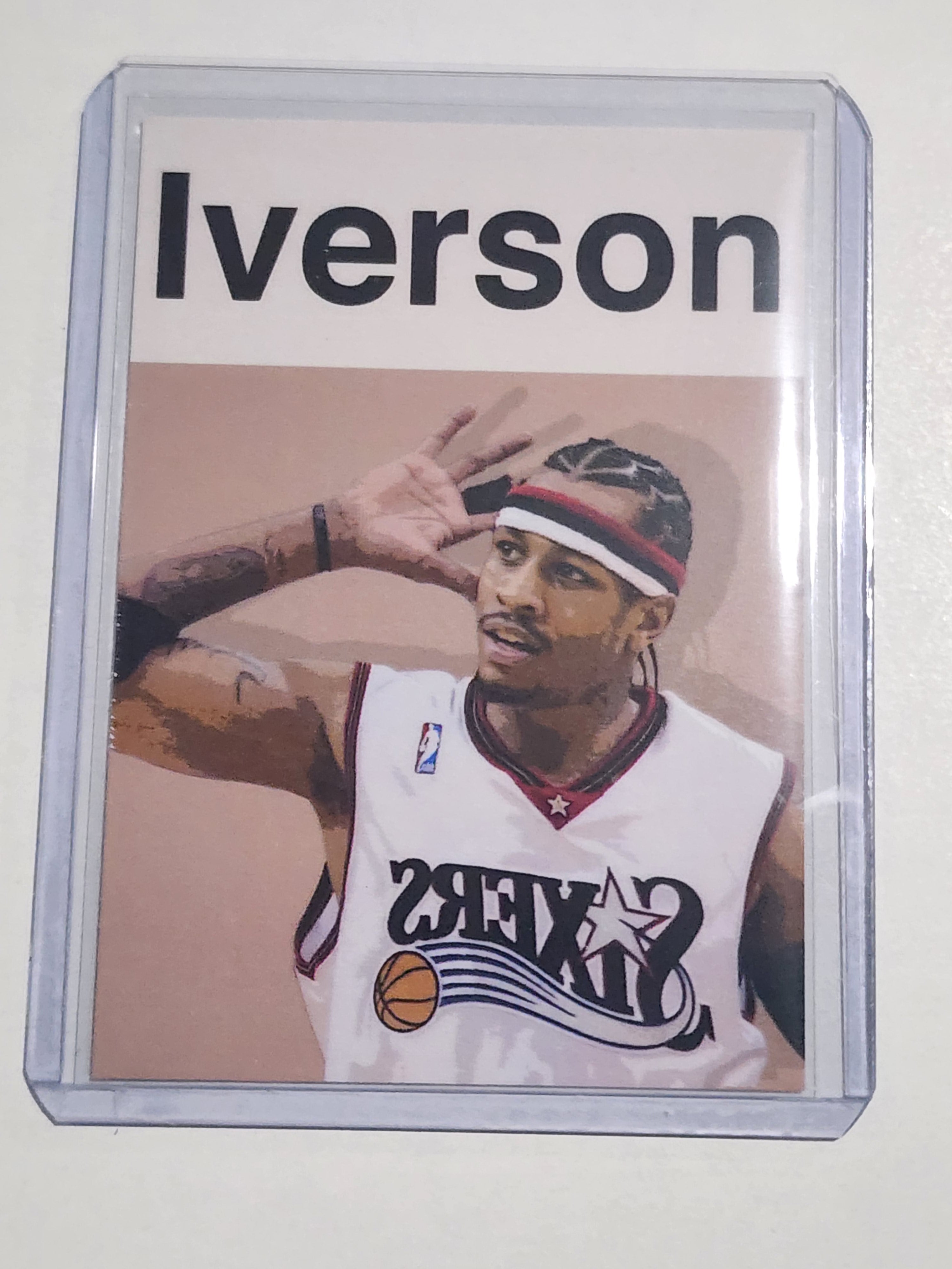 Allen Iverson Artist Signed Basketball Art Card 1/10