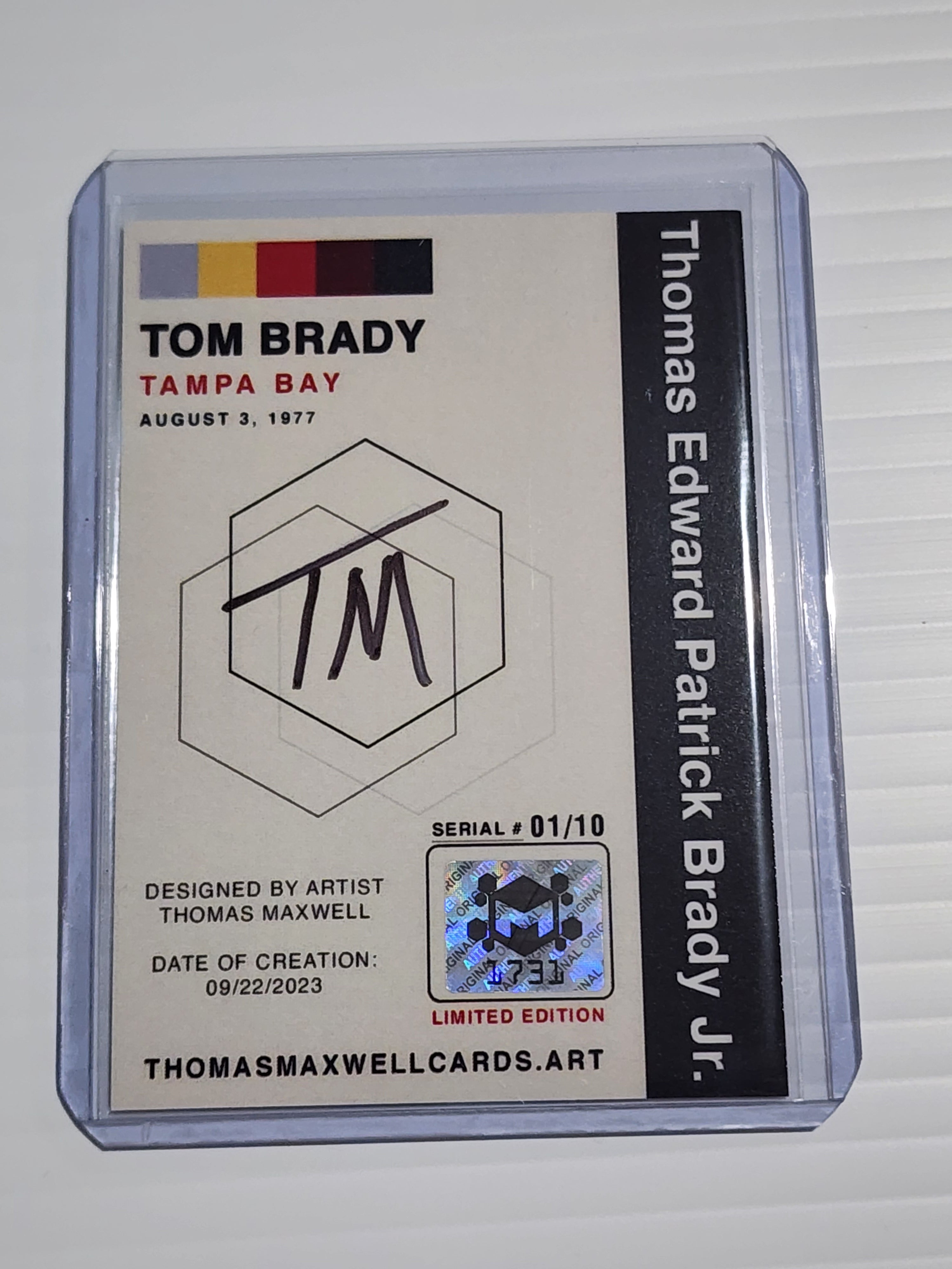 Tom Brady Football Art Card - Artist Signed - 1/10