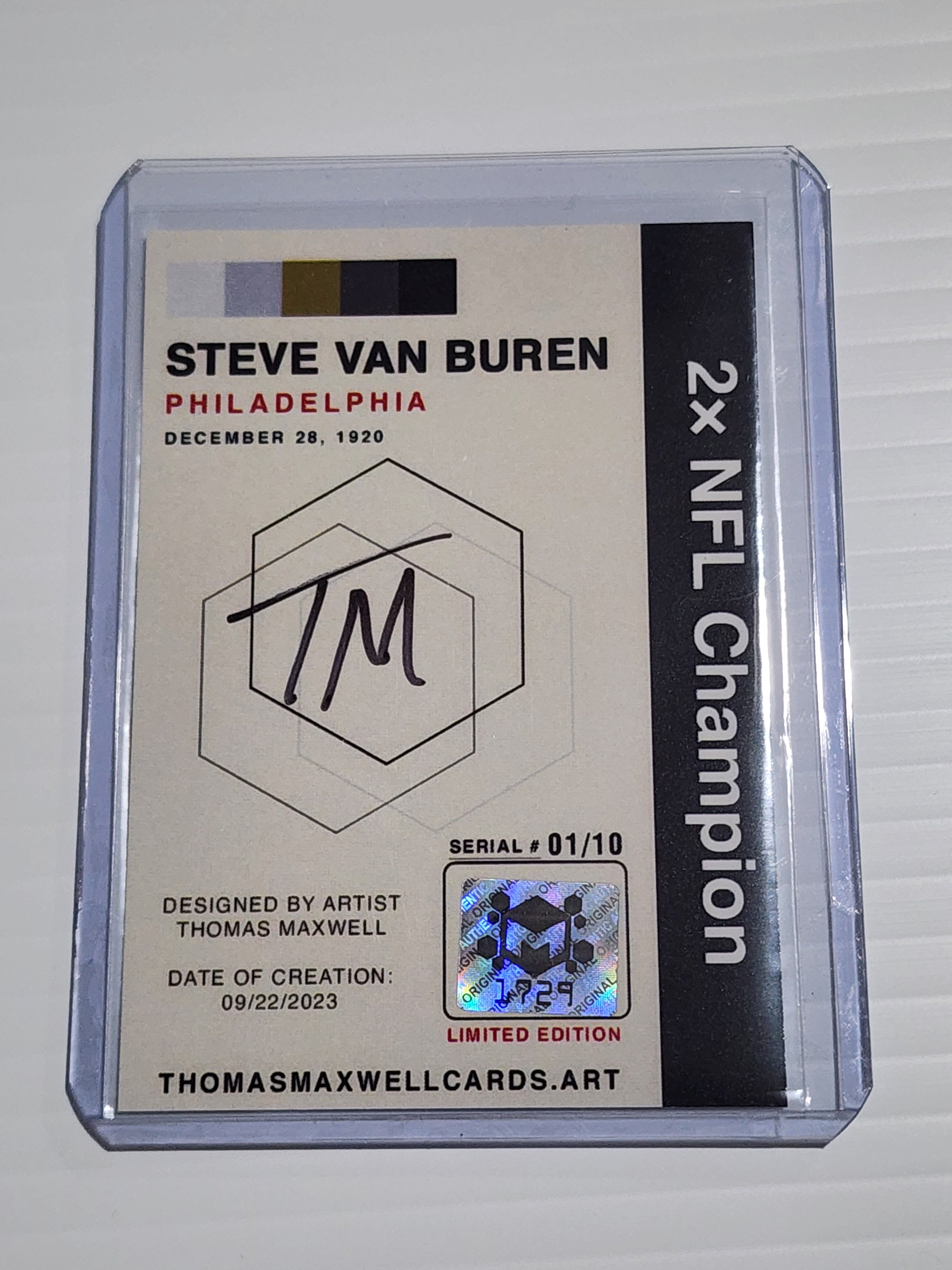 Steve Van Buren Artist Signed Football Art Card 1/10