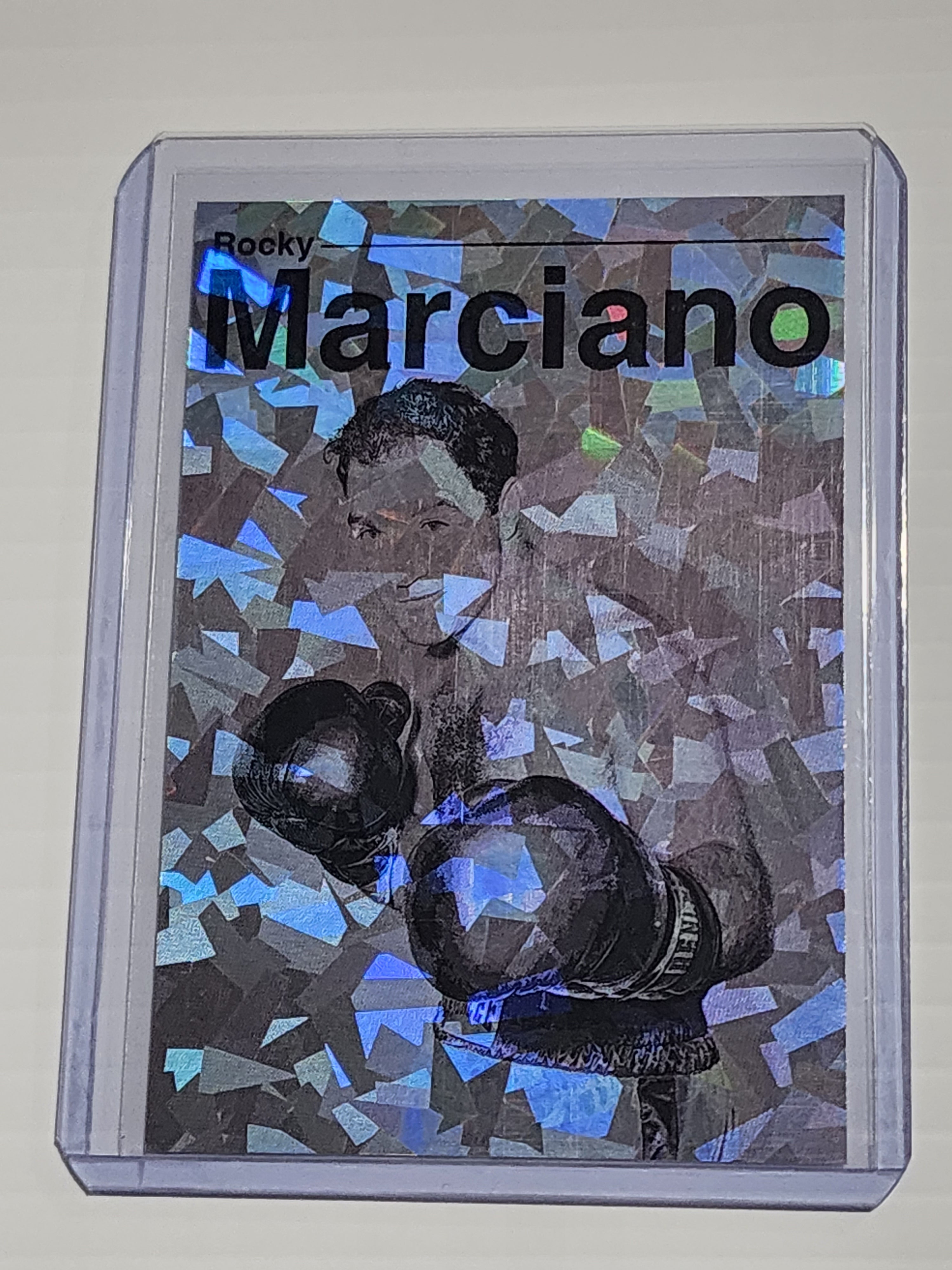 Rocky Marciano Artist Signed Boxing Refractor Art Card 1/1