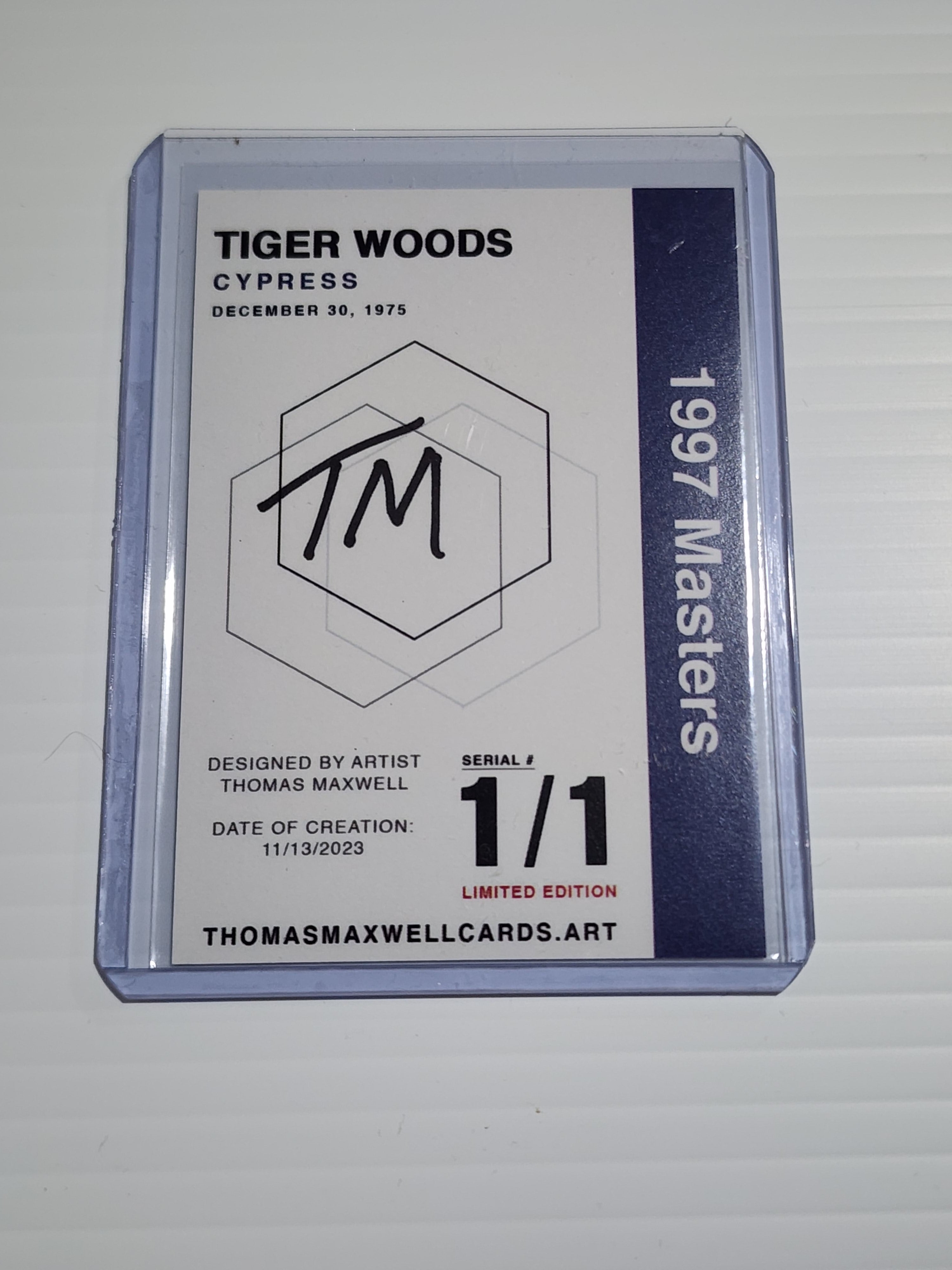 Tiger Woods Golf Golf Refractor Art Card - Artist Signed - 1/1