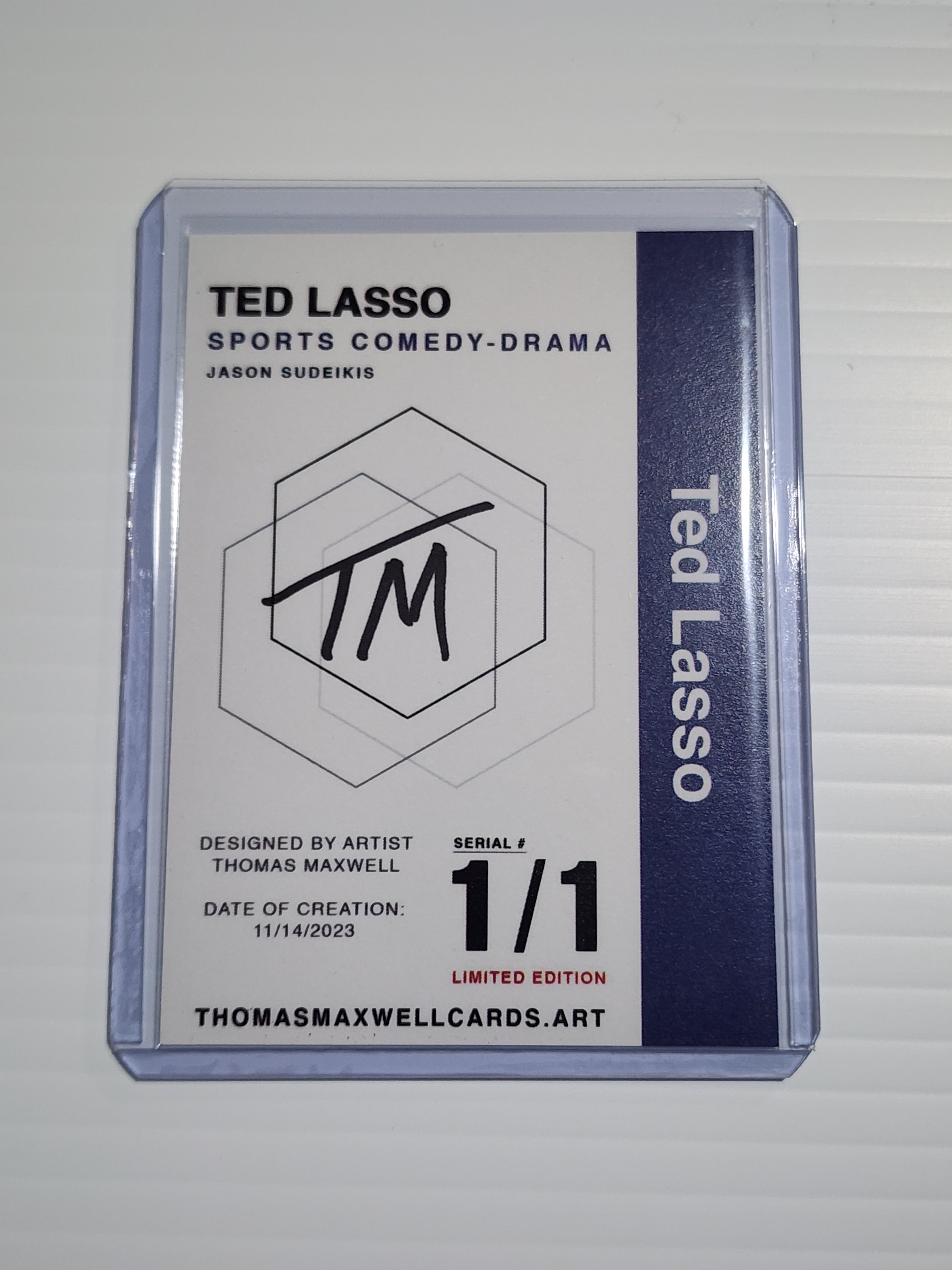 Ted Lasso Artist Signed Ted Lasso Refractor Art Card 1/1