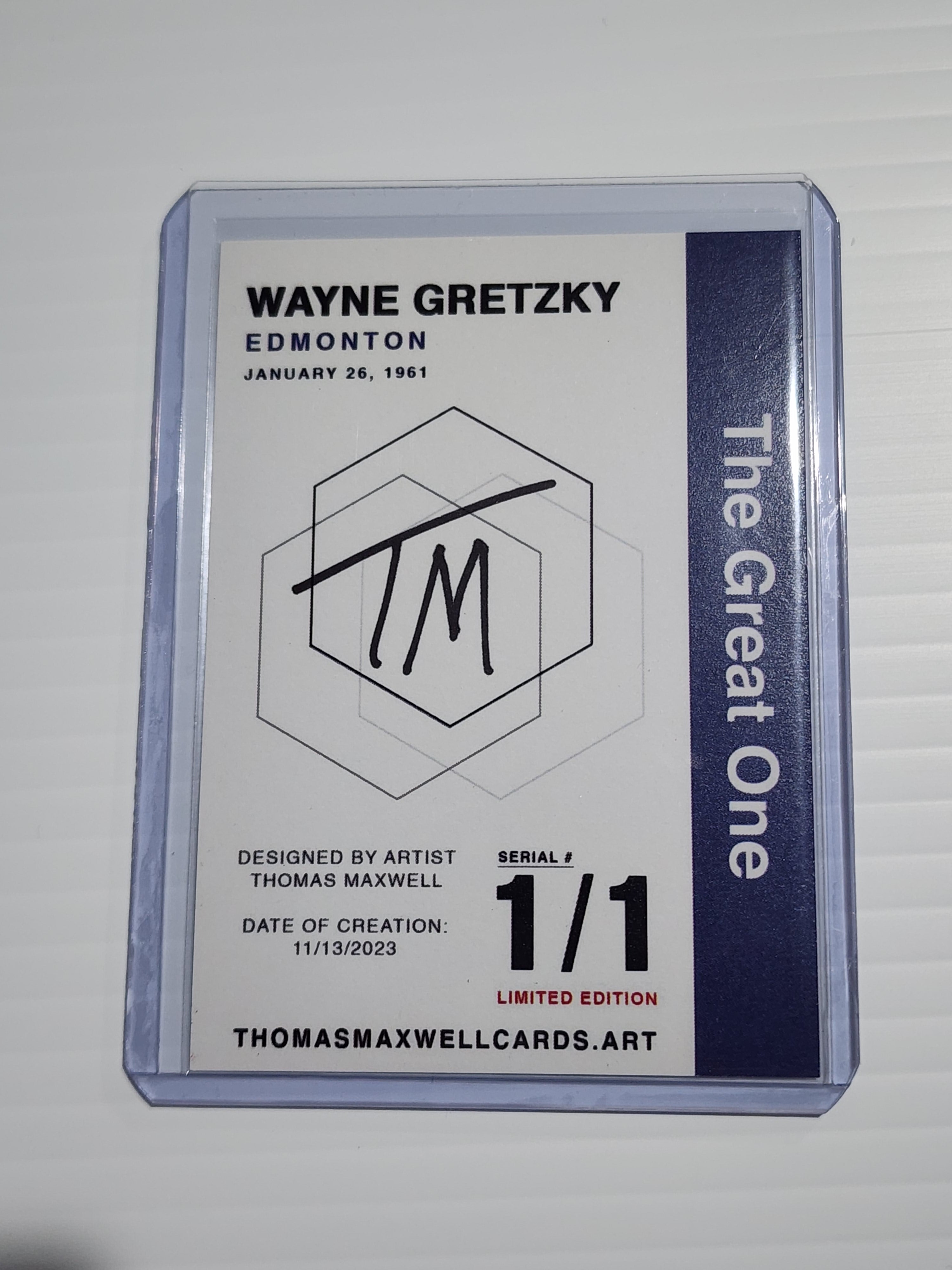 Wayne Gretzky Artist Signed Hockey Refractor Art Card 1/1