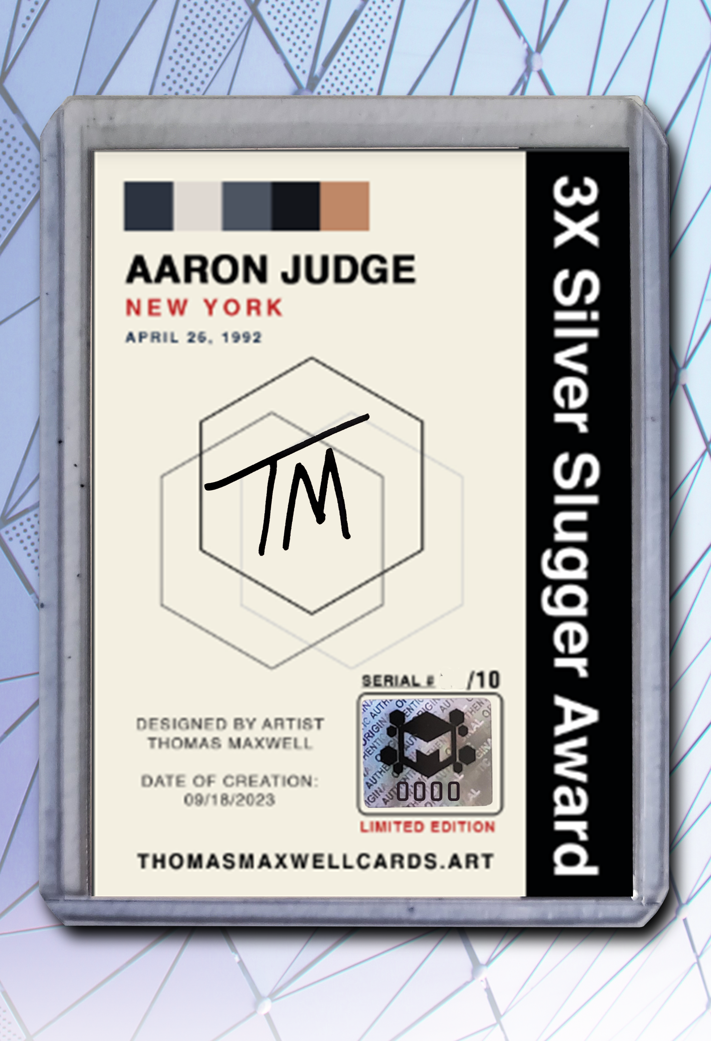 Aaron Judge Artist Signed Baseball Art Card 2/10