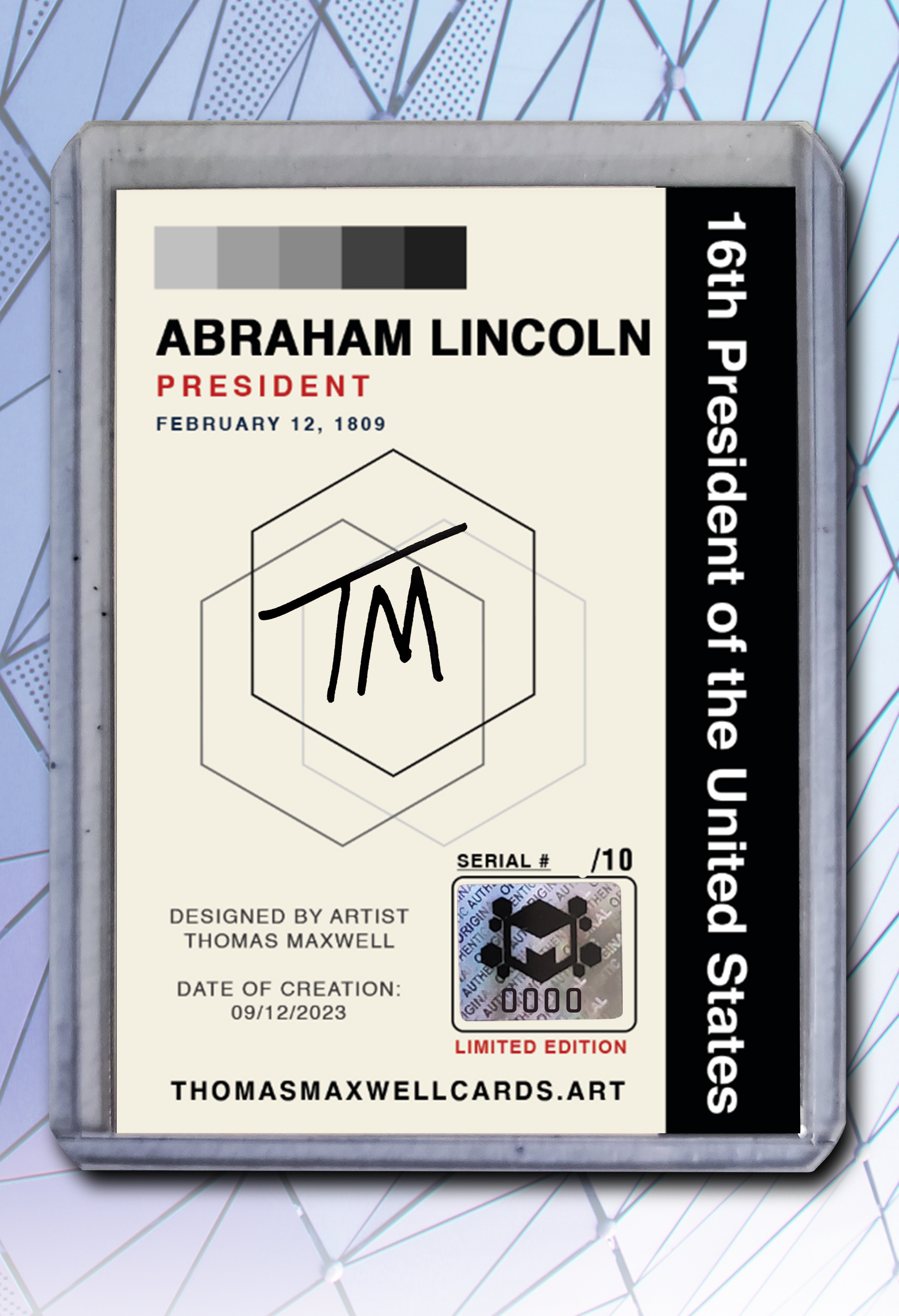 Abraham Lincoln Artist Signed Patriotic Art Card 2/10