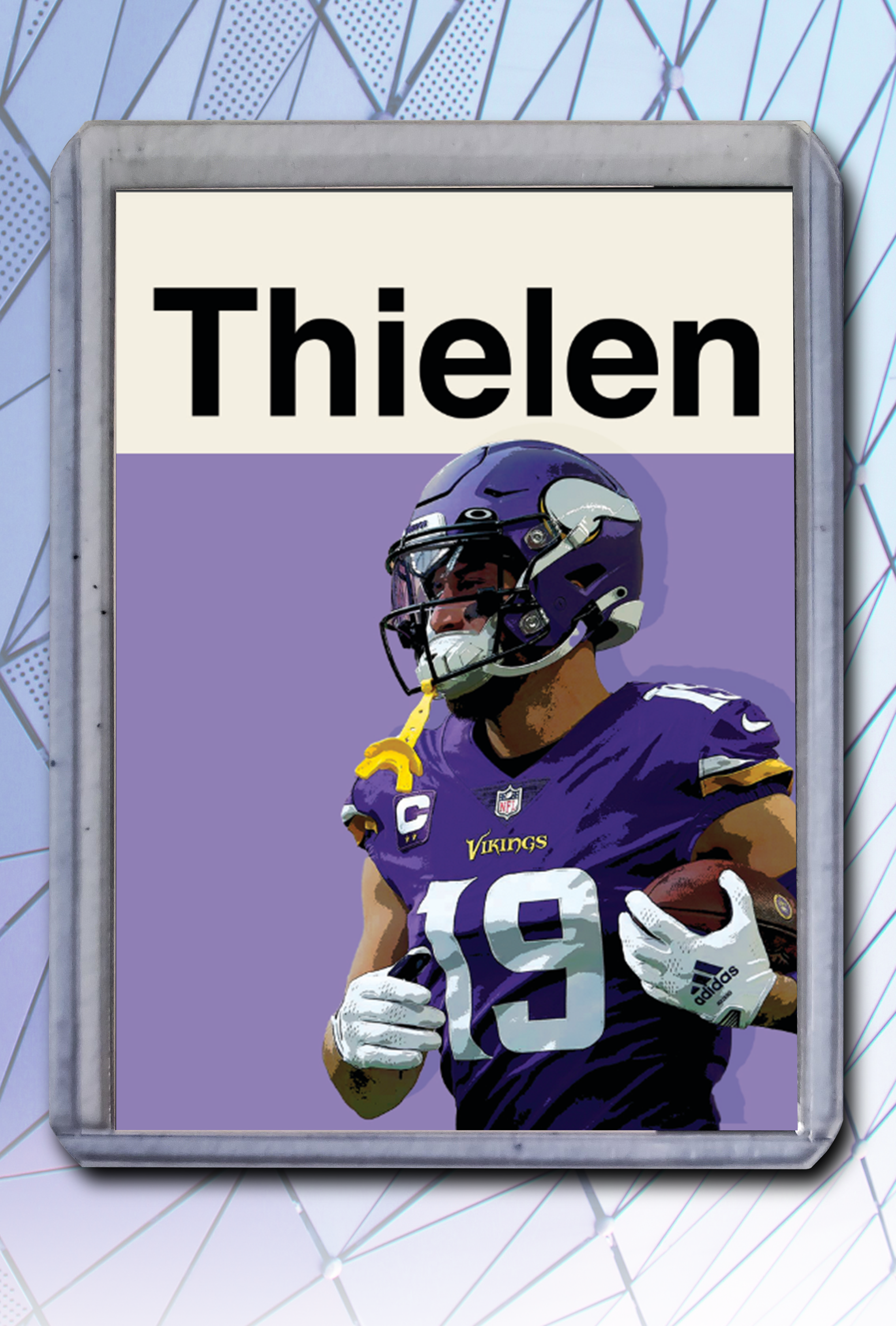 Adam Thielen Artist Signed Football Art Card 1/10