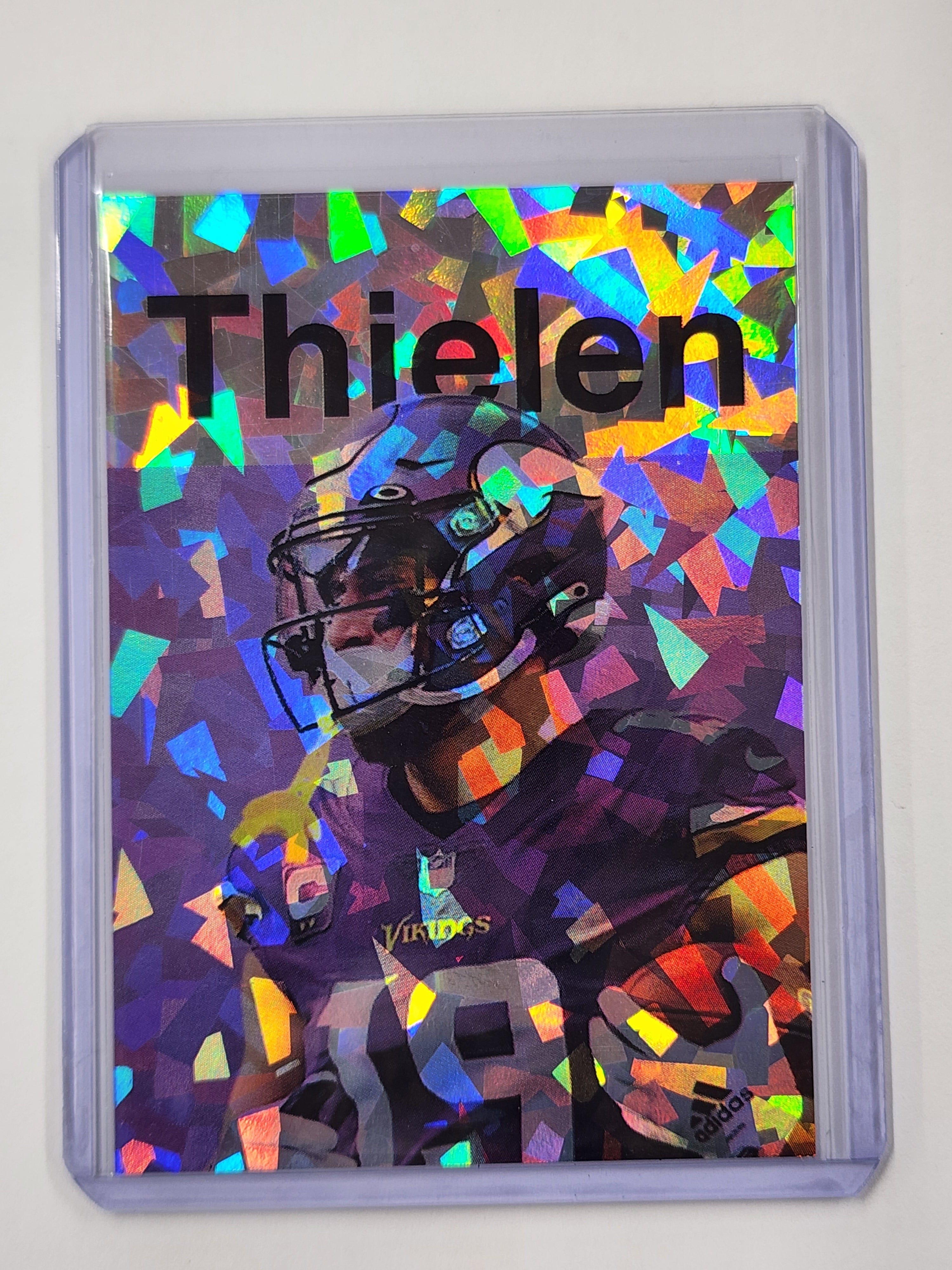 Adam Thielen Artist Signed Minnesota Vikings Refractor Art Card 1/1