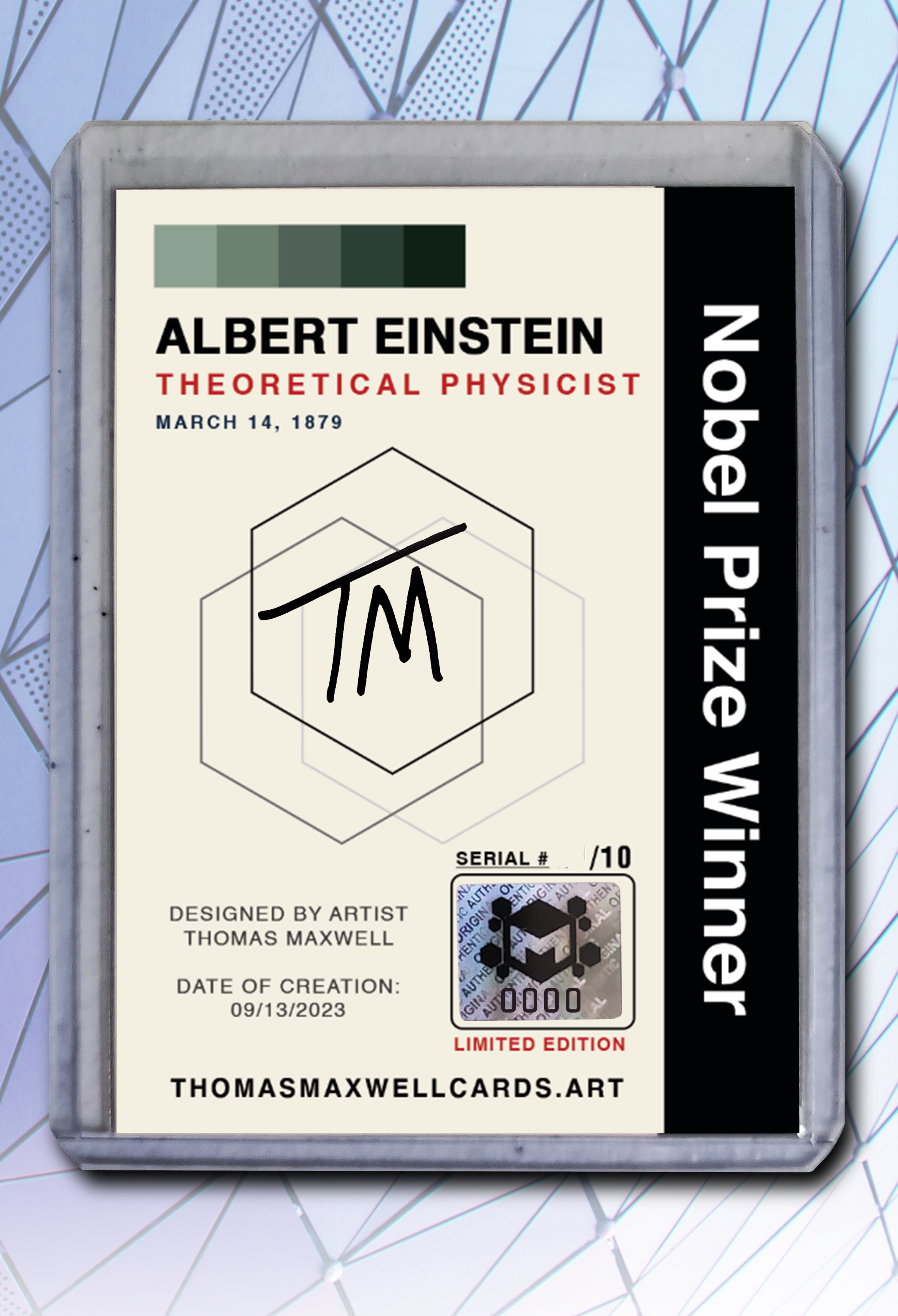 Albert Einstein Artist Signed Tech & Science Art Card 1/10