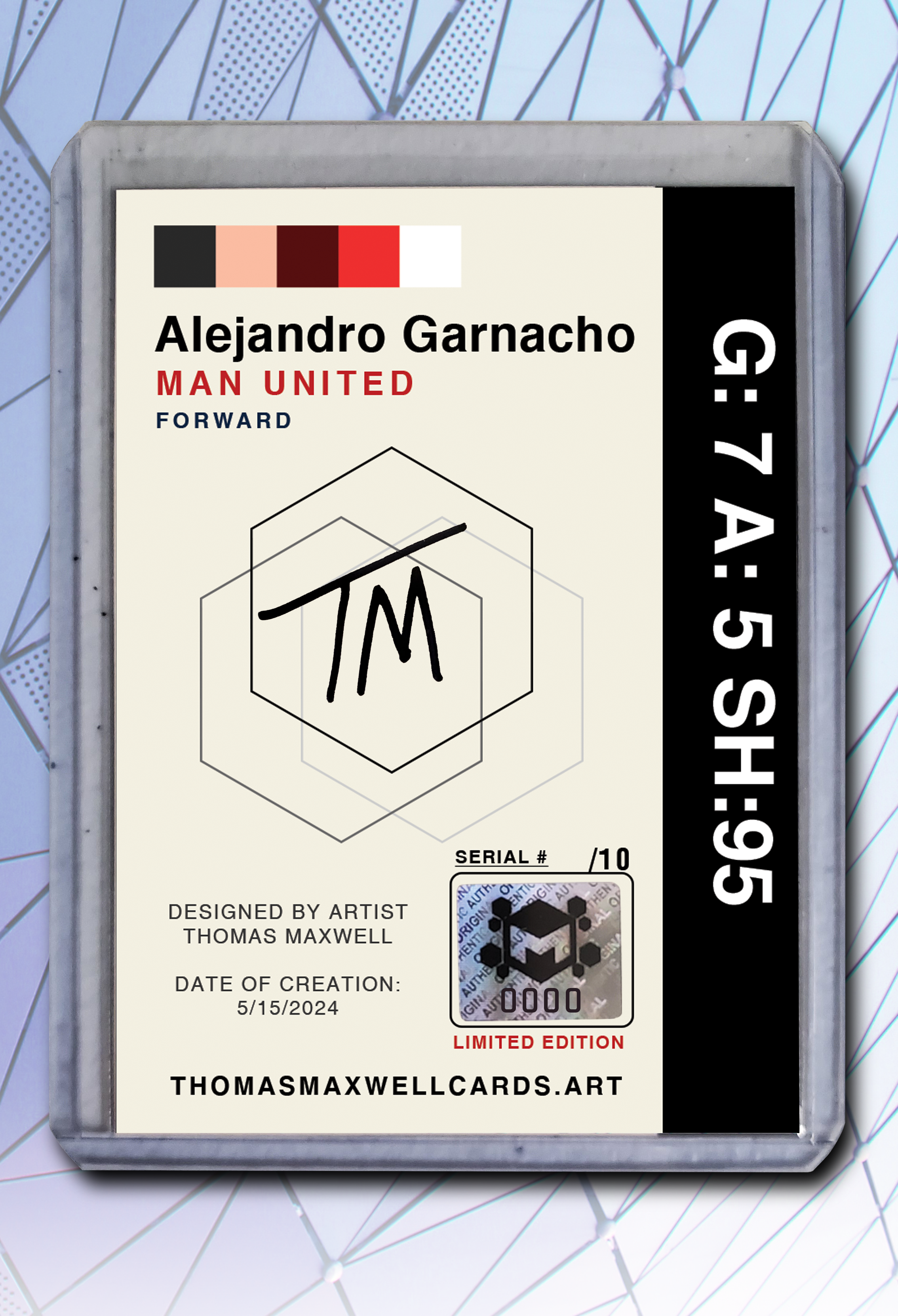 Alejandro Garnacho Artist Signed Soccer Art Card 1/10