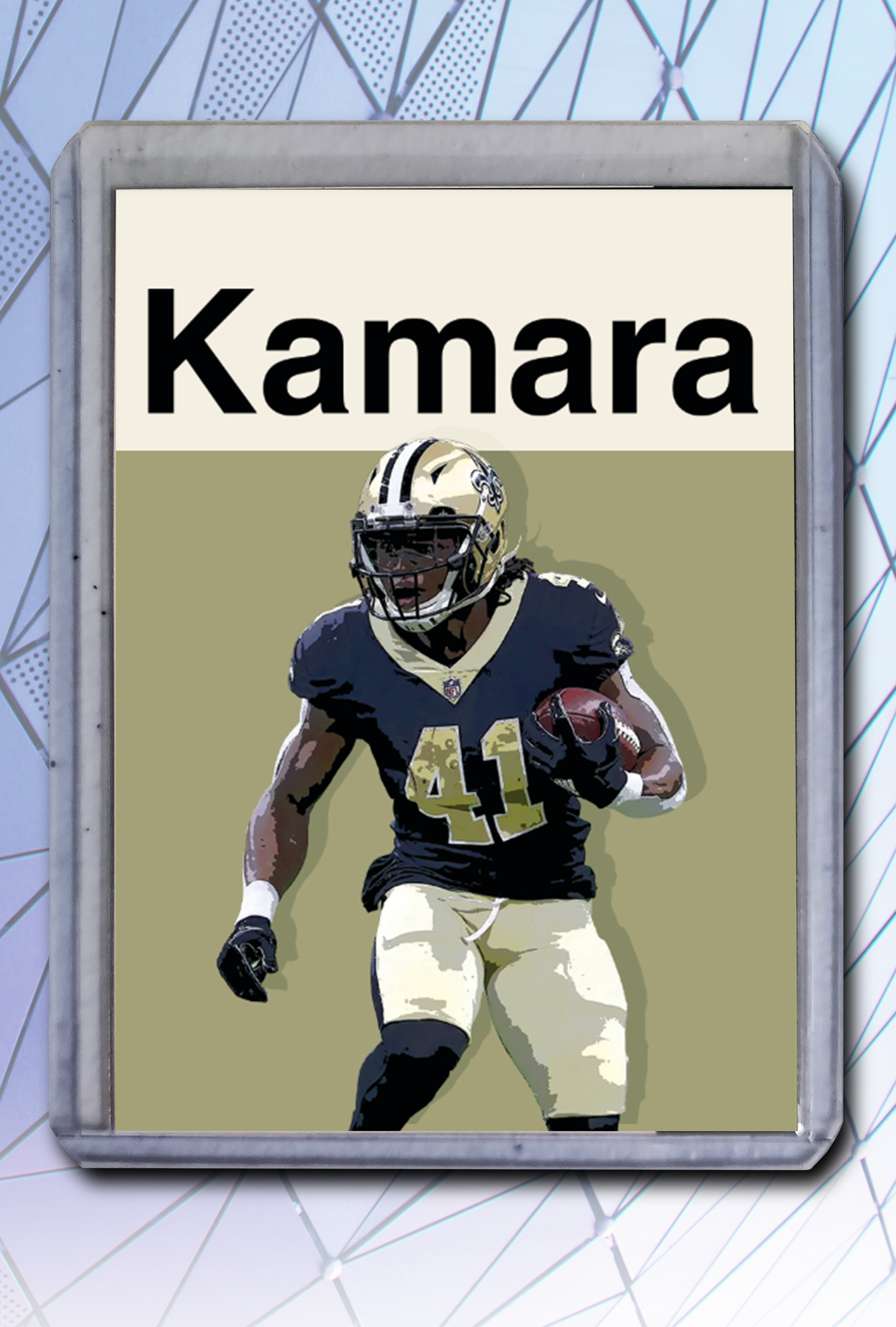 Alvin Kamara Artist Signed Football Art Card 1/10