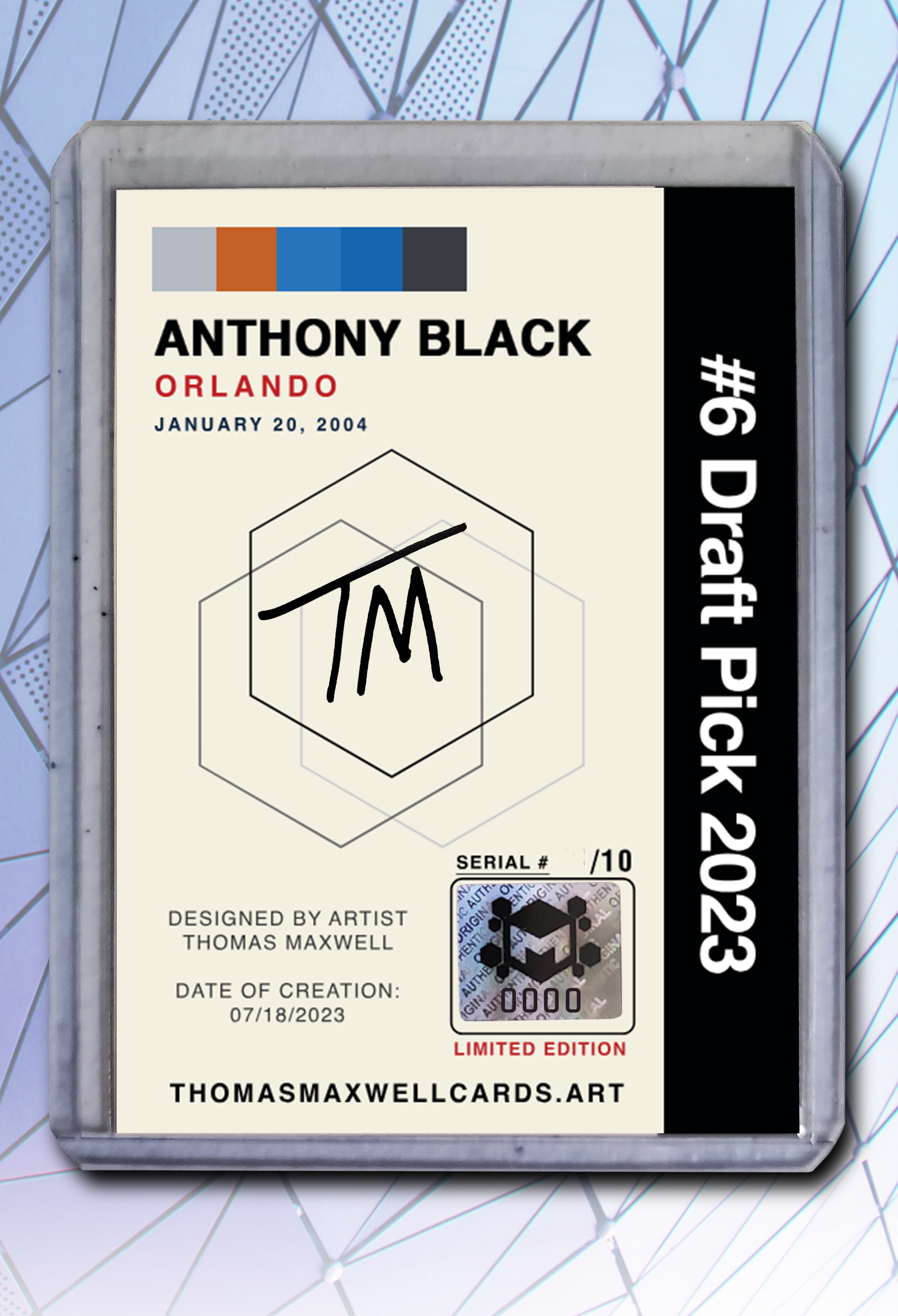 Anthony Black Artist Signed Basketball Art Card 1/10