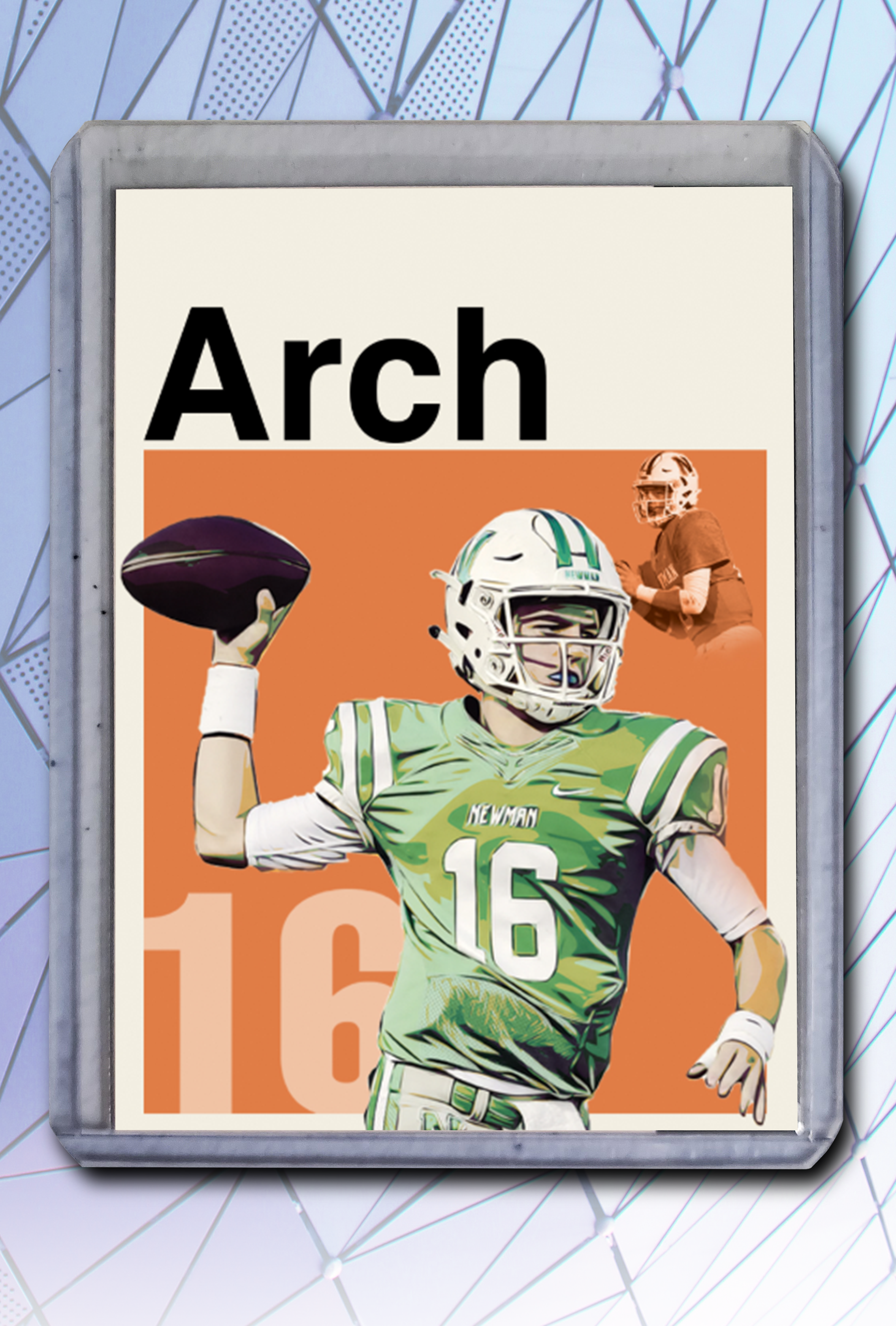 Arch Manning Artist Signed Football Art Card 5/10