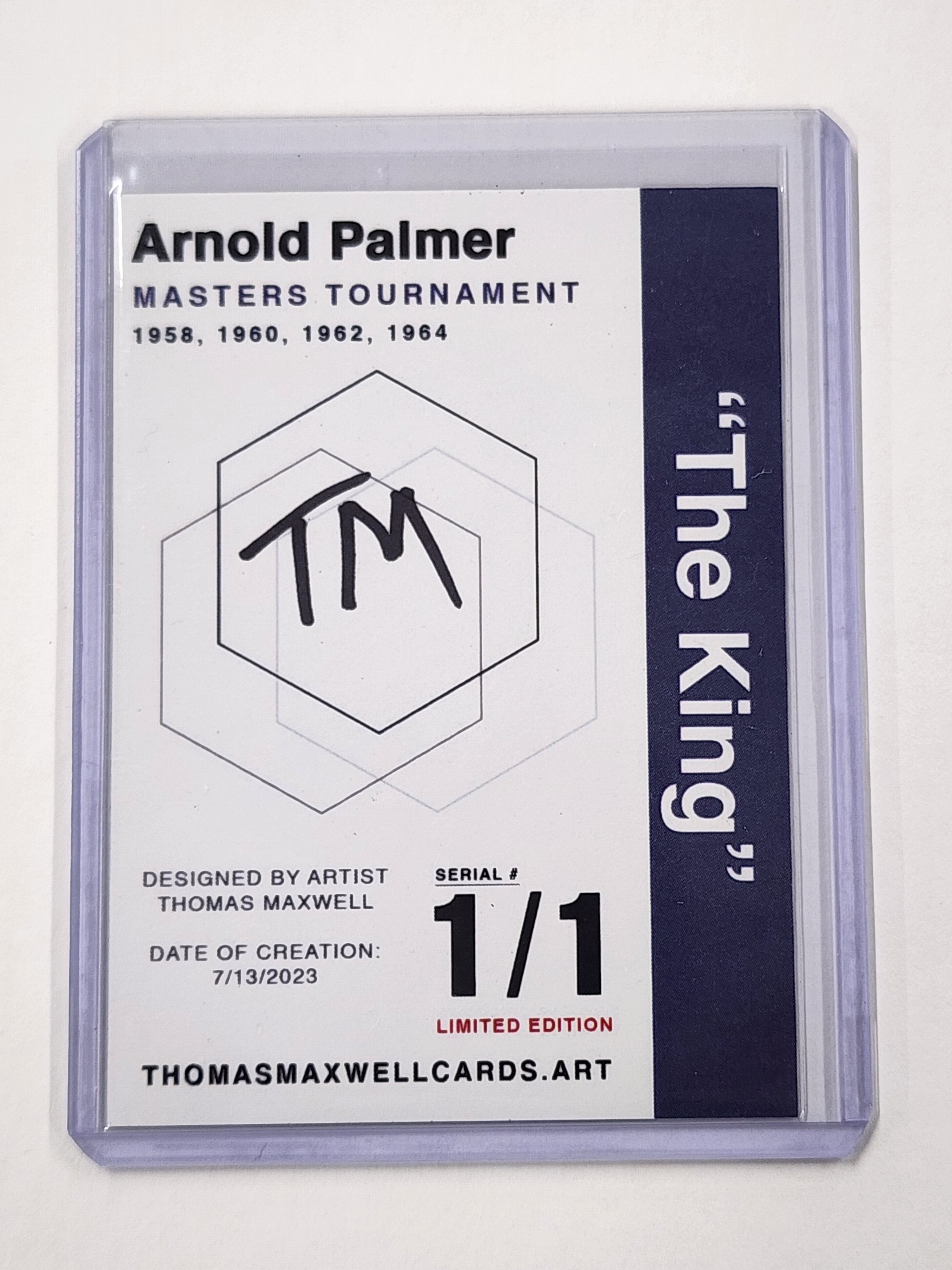 Arnold Palmer Artist Signed Golf Refractor Art Card 1/1