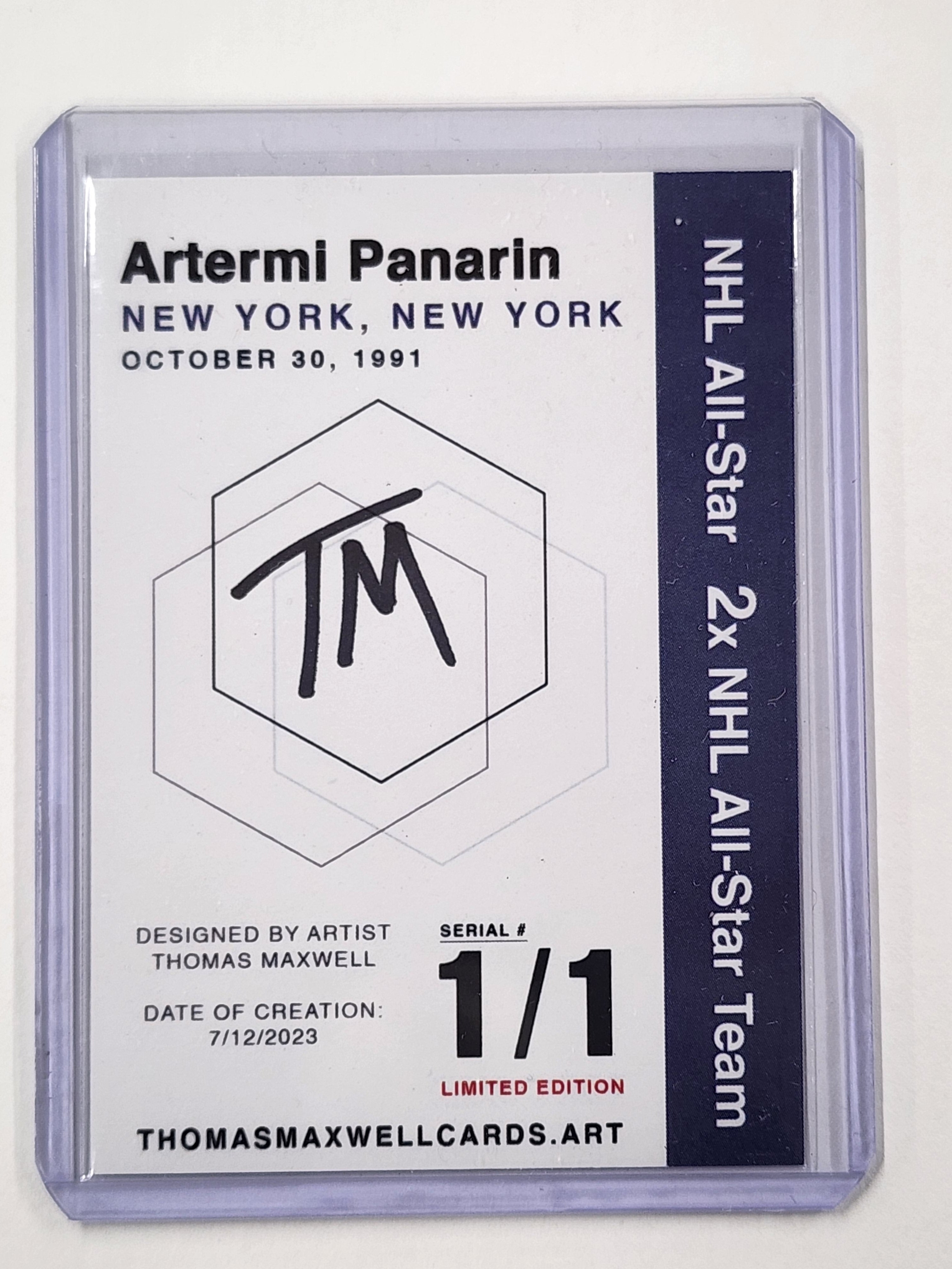 Artemi Panarin Artist Signed New York Rangers Refractor Art Card 1/1