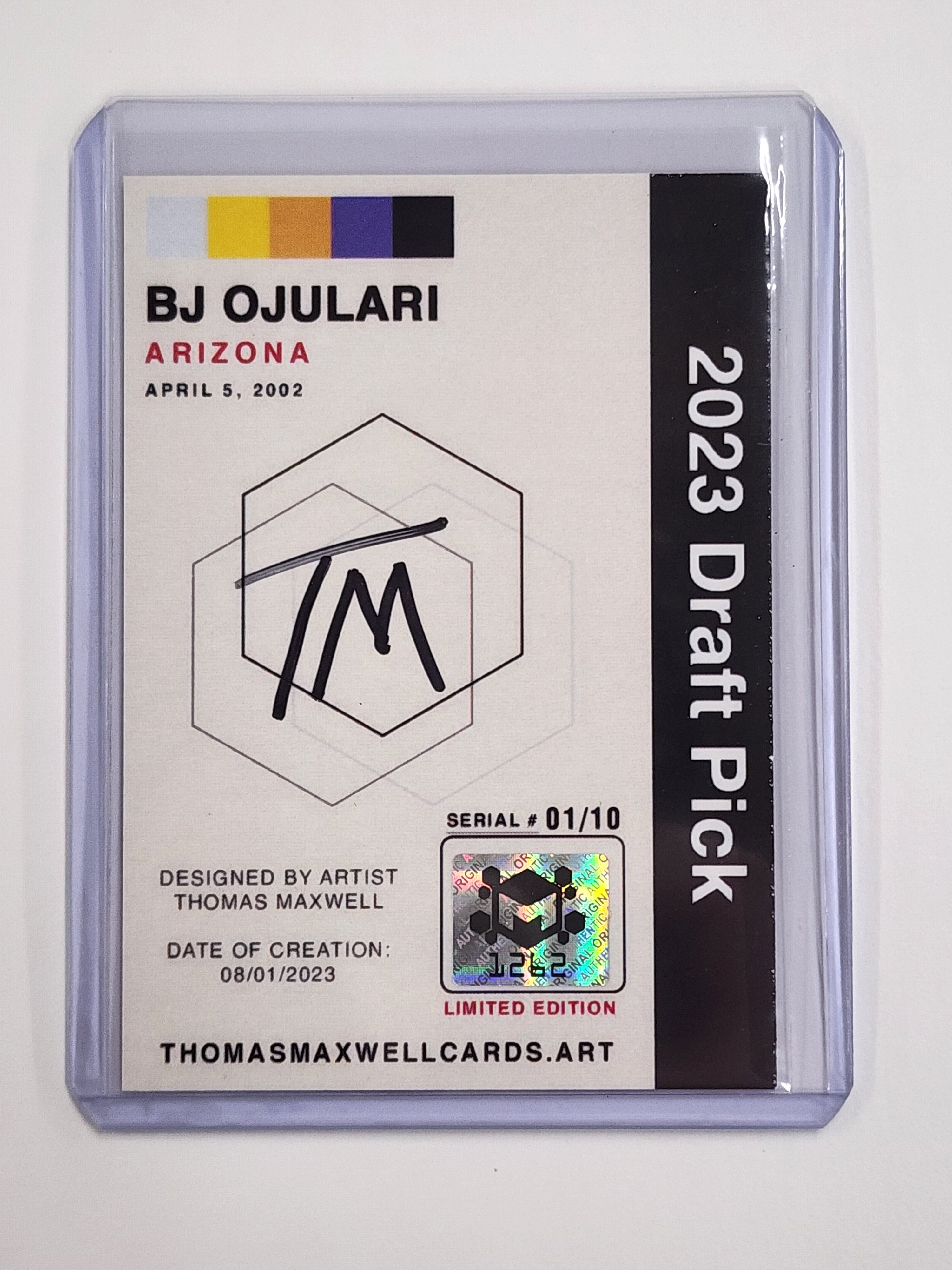 BJ Ojulari Artist Signed Football Art Card 1/10