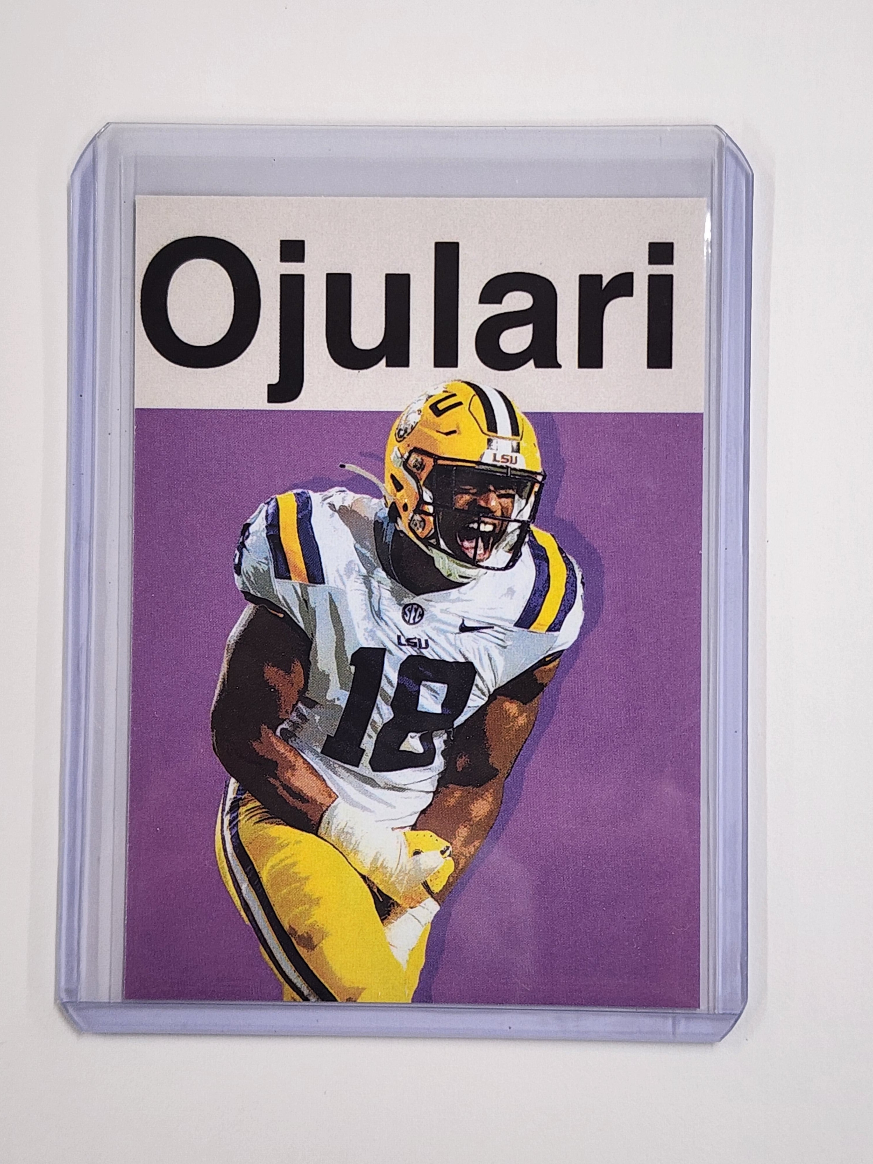 BJ Ojulari Artist Signed Football Art Card 1/10