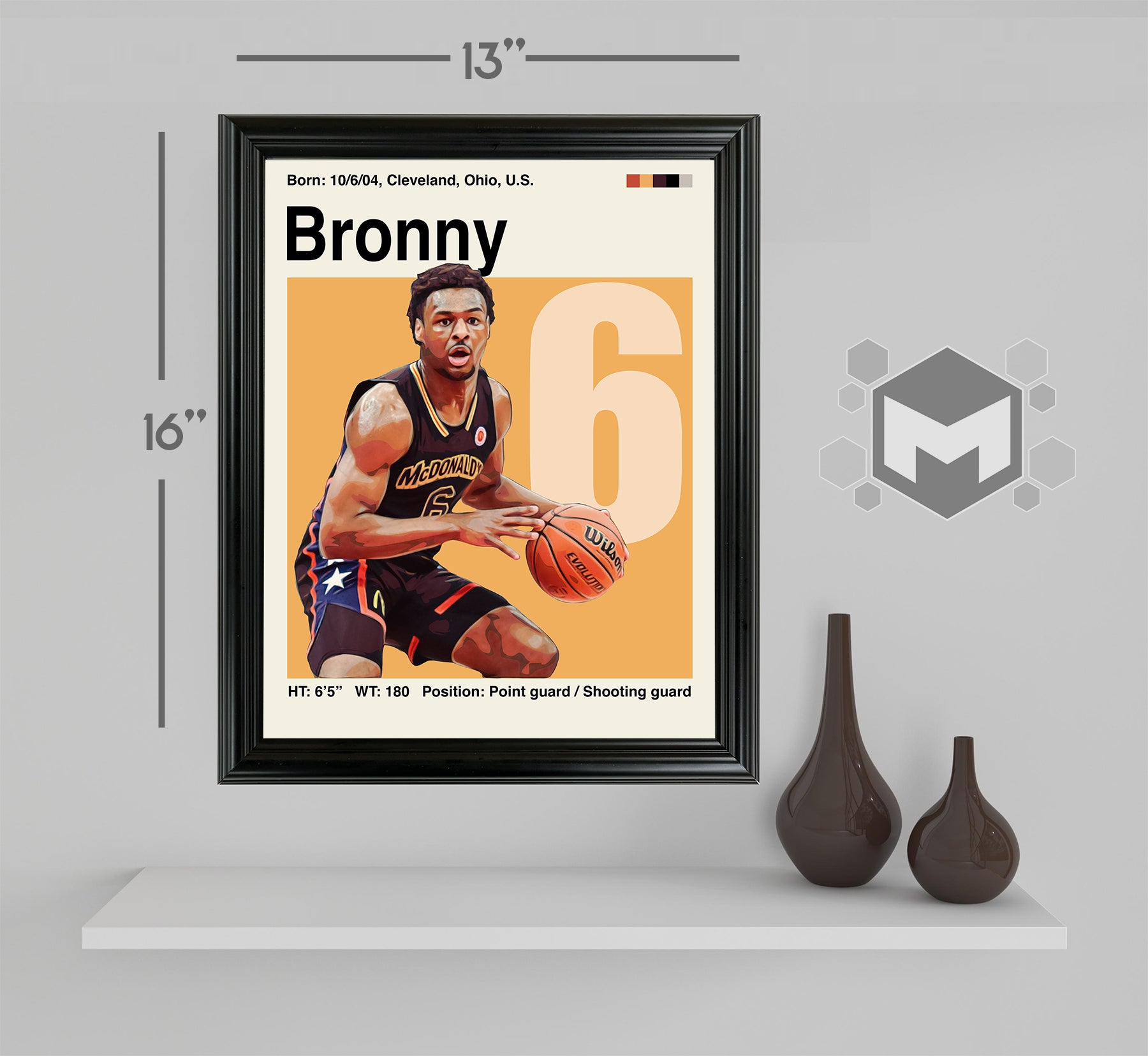 Bronny James Framed Sports Art Photo by Thomas Maxwell