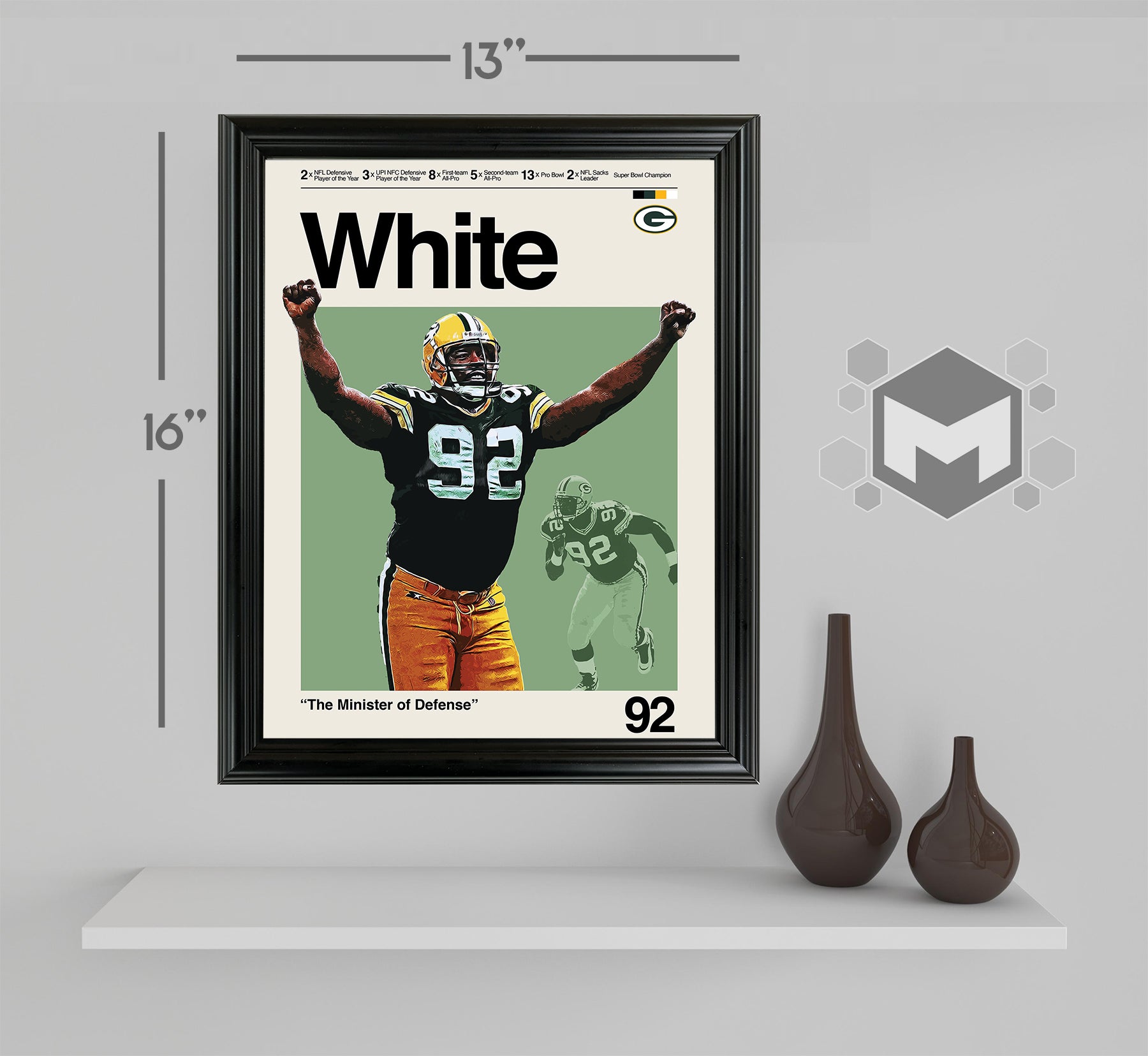 Reggie White Framed Sports Art Photo by Thomas Maxwell