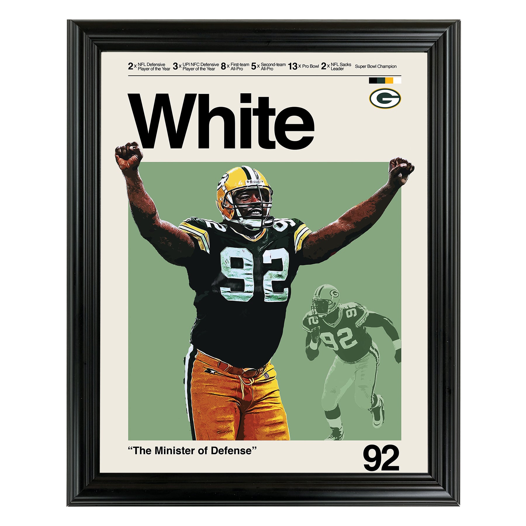 Reggie White Framed Sports Art Photo by Thomas Maxwell