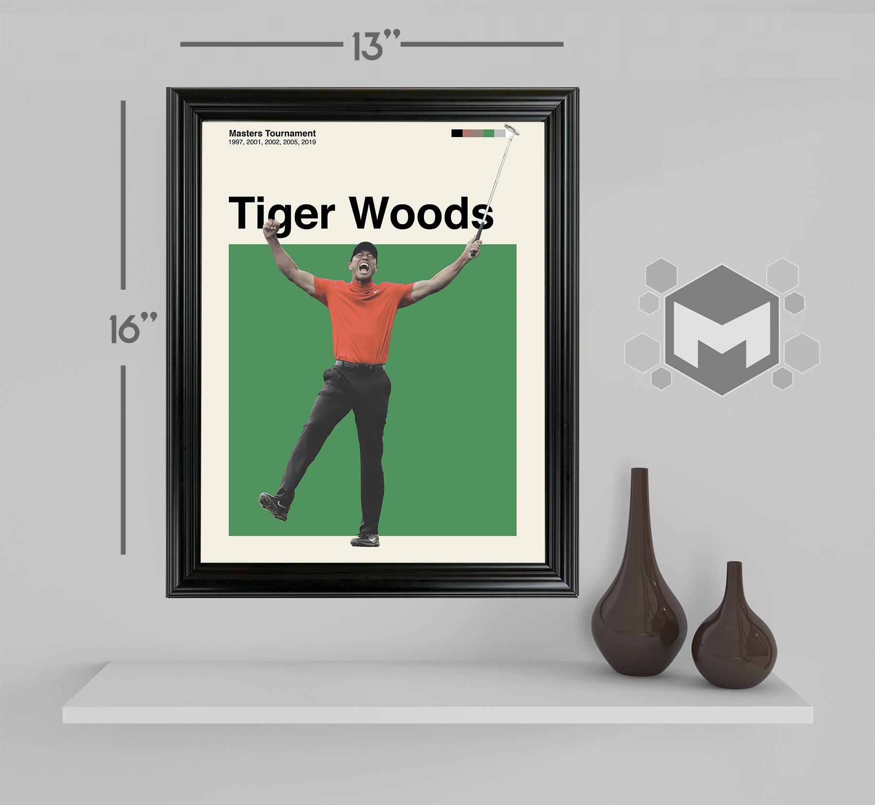 Tiger Woods Sports Art Framed Photo by Thomas Maxwell