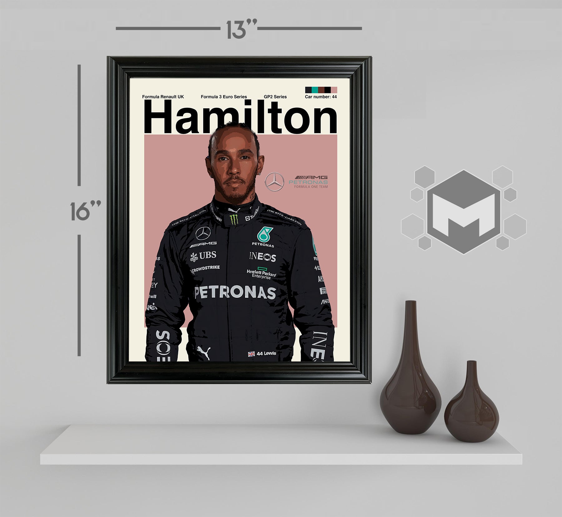 Lewis Hamilton Framed Sports Art Photo by Thomas Maxwell