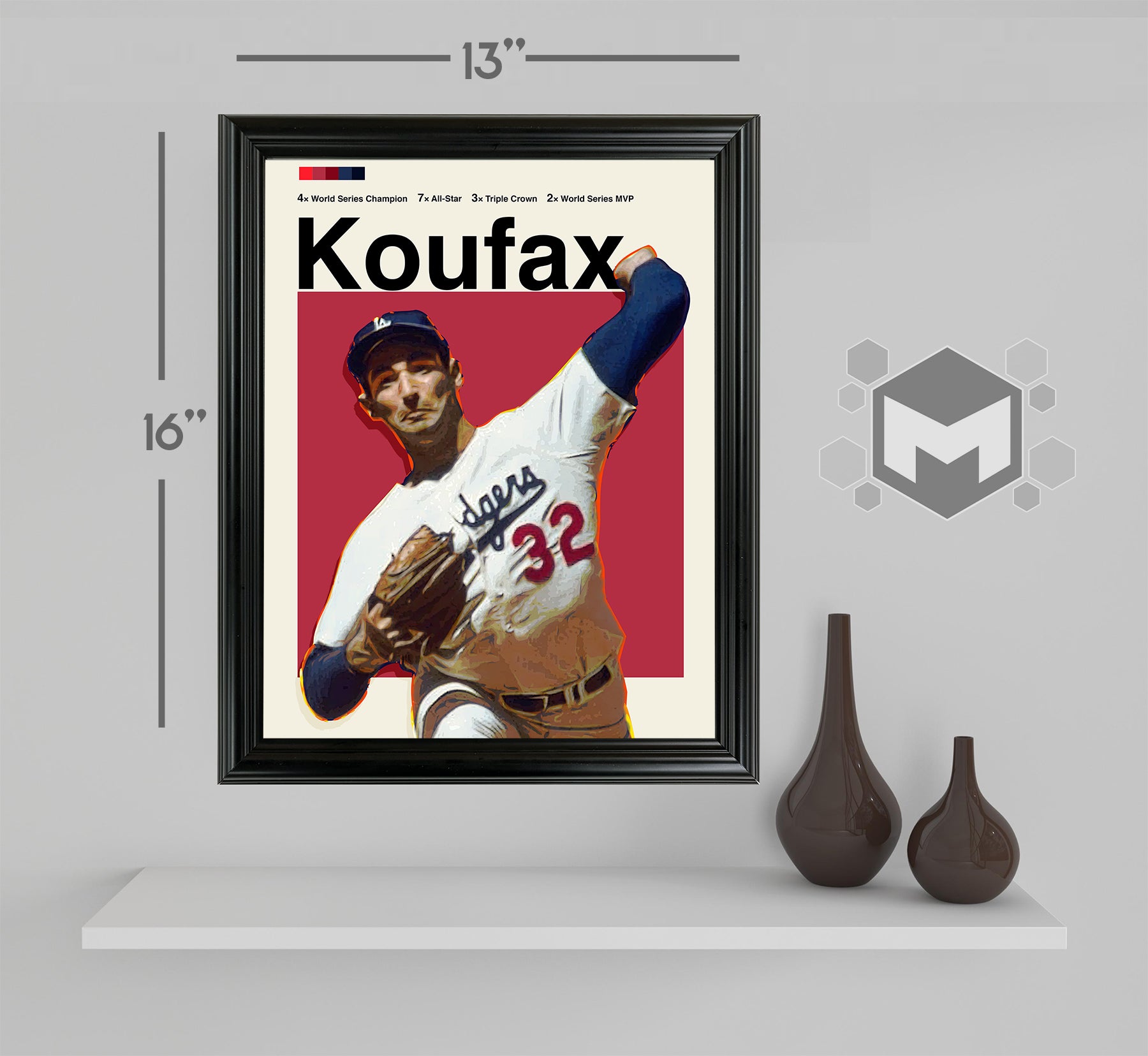 Sandy Koufax Sports Art Framed Photo by Thomas Maxwell