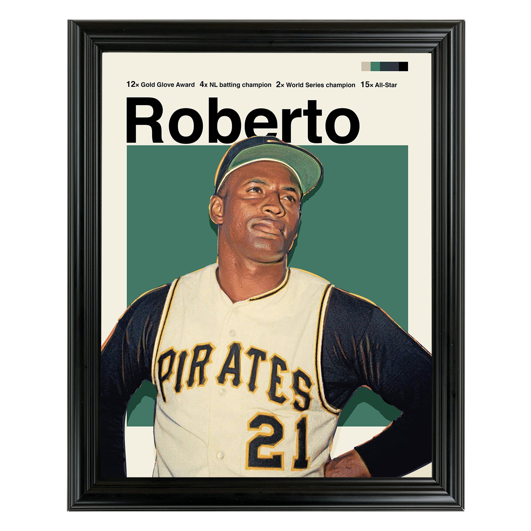 Roberto Clemente Sports Art Framed Photo by Thomas Maxwell