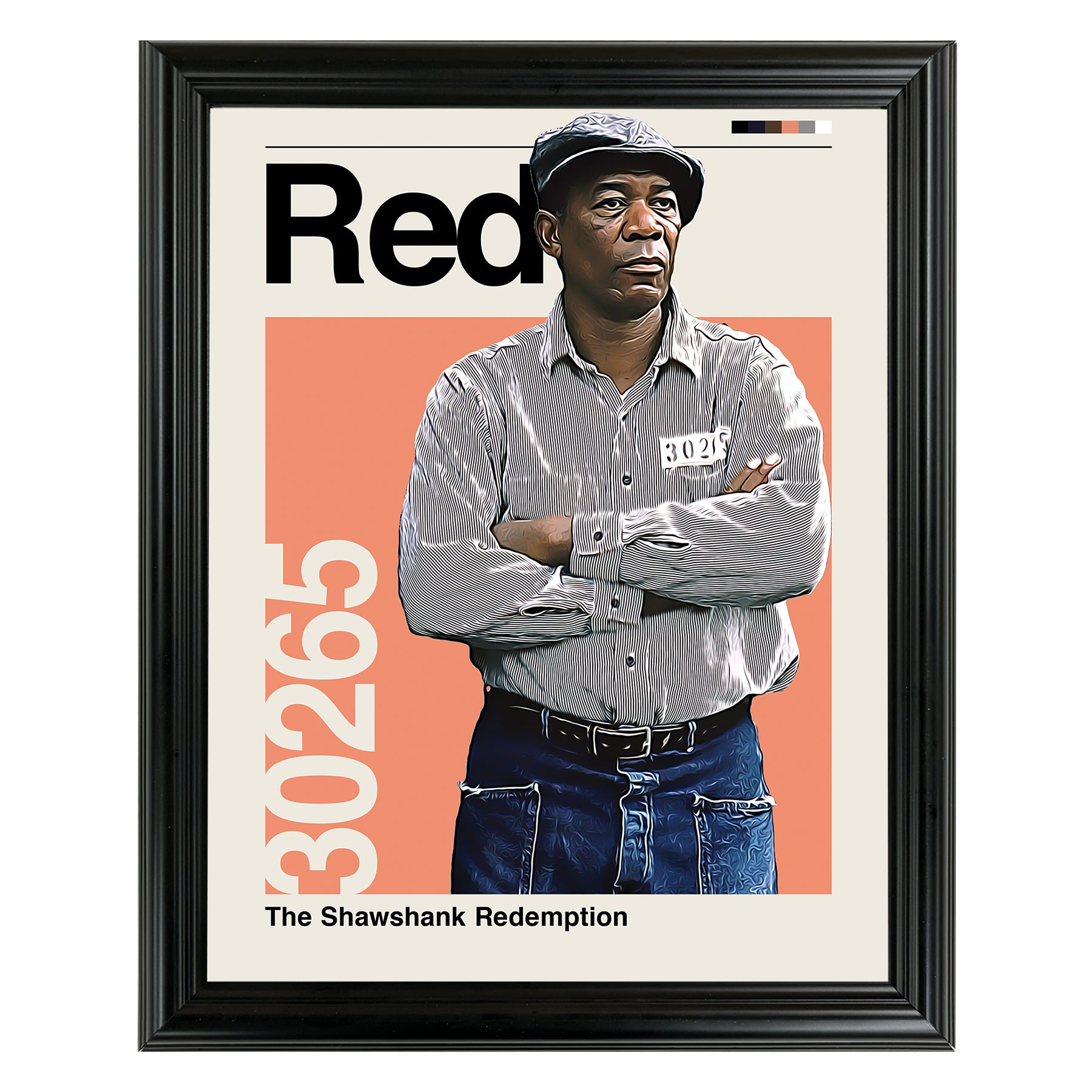 Red - Morgan Freeman Framed Sports Art Photo by Thomas Maxwell