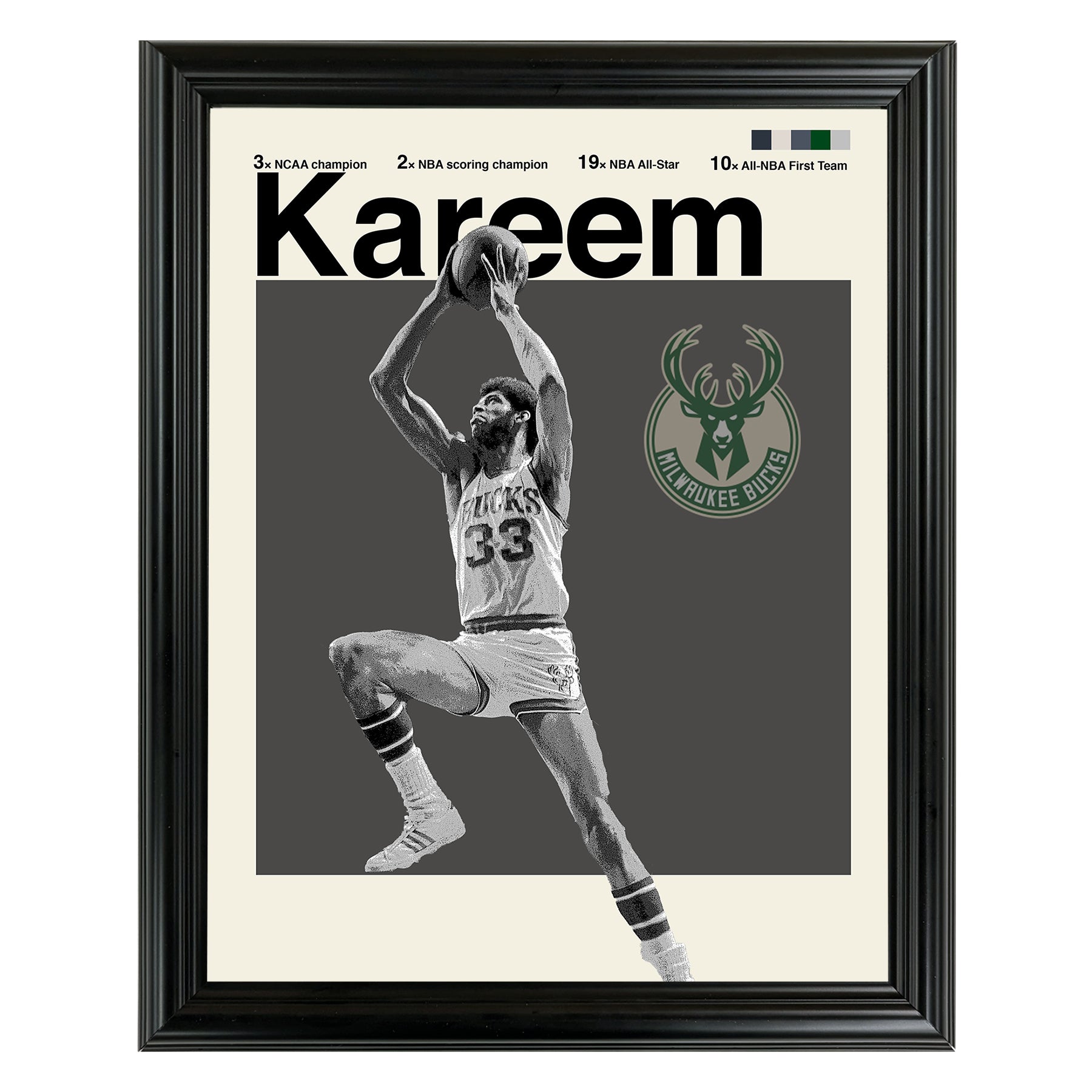 Lew Alcindor / Kareem Abdul Jabbar Framed Sports Art Photo by Thomas Maxwell