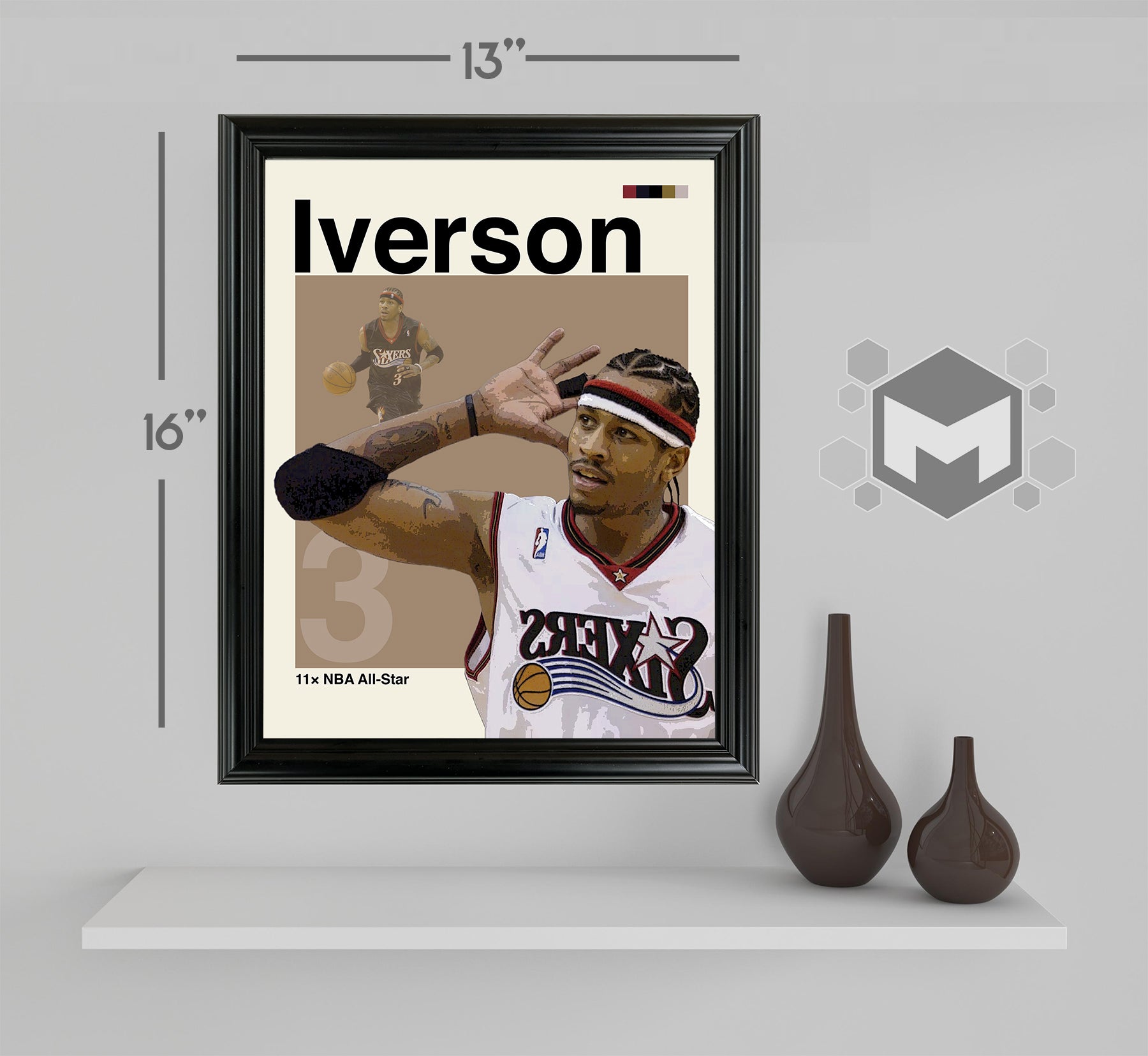 Allen Iverson Framed Sports Art Photo by Thomas Maxwell