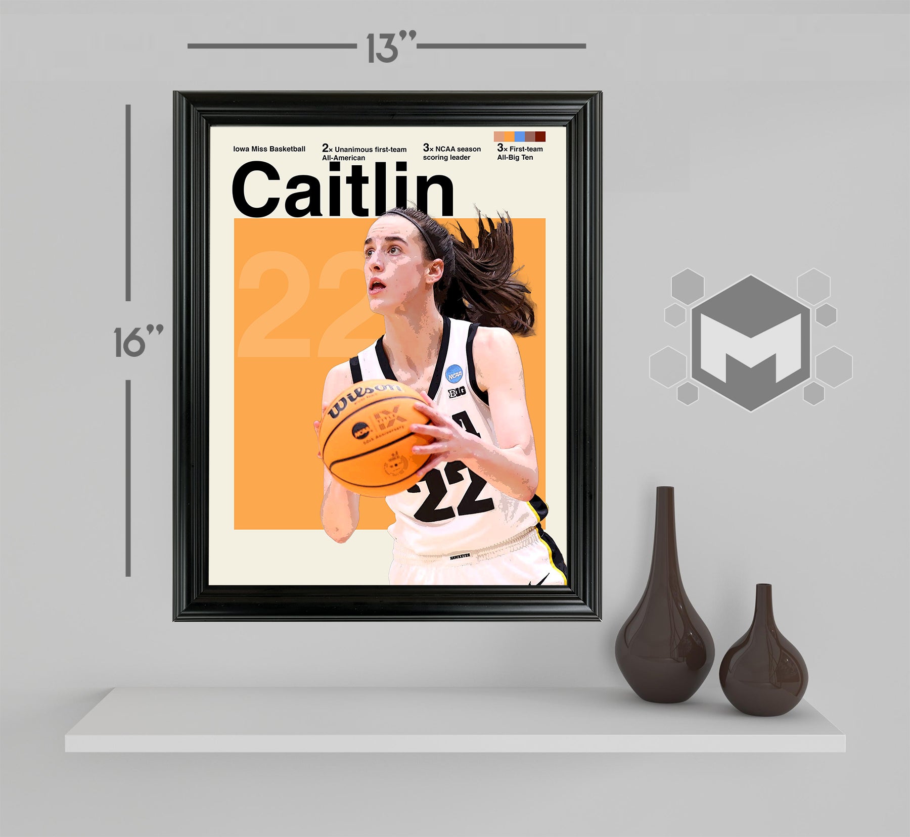 Caitlin Clark Framed Sports Art Photo by Thomas Maxwell