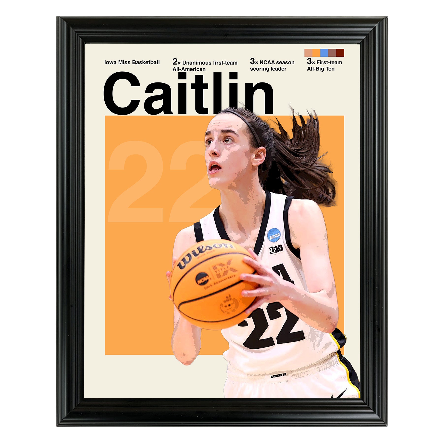 Caitlin Clark Framed Sports Art Photo by Thomas Maxwell