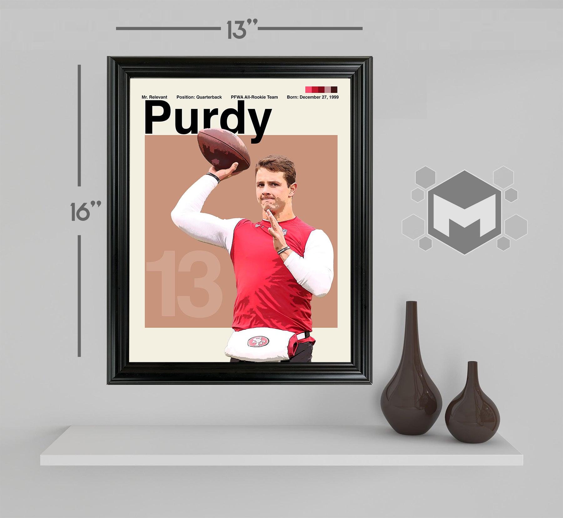 Brock Purdy Framed Sports Art Photo by Thomas Maxwell