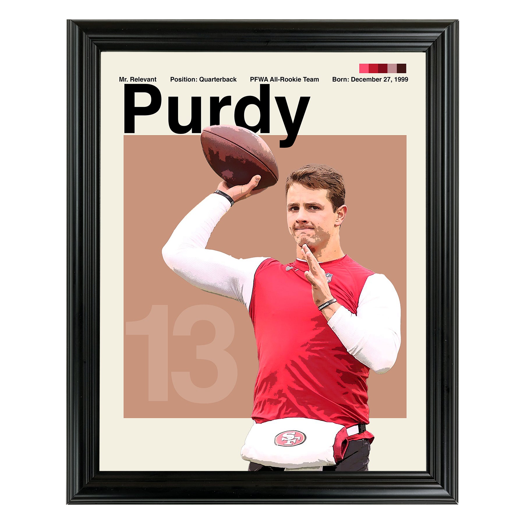 Brock Purdy Framed Sports Art Photo by Thomas Maxwell