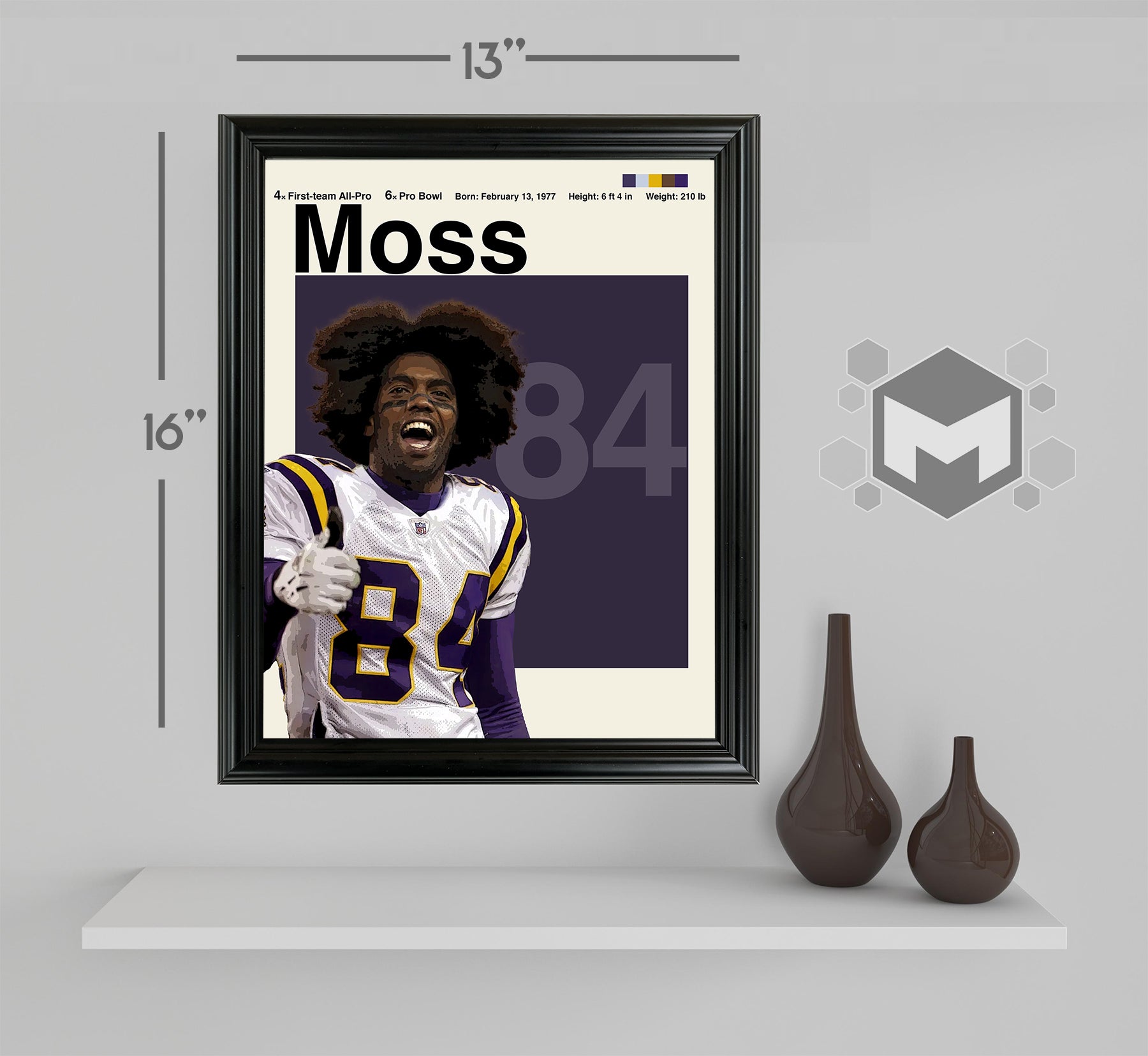 Randy Moss Framed Sports Art Photo by Thomas Maxwell