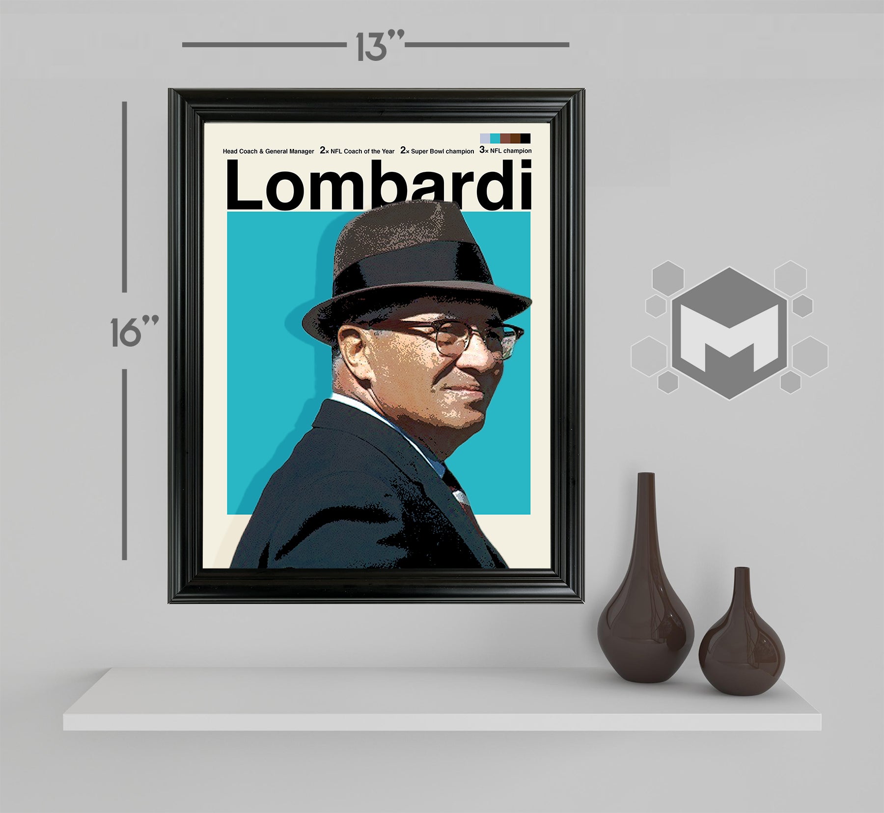 Vince Lombardi Framed Sports Art Photo by Thomas Maxwell