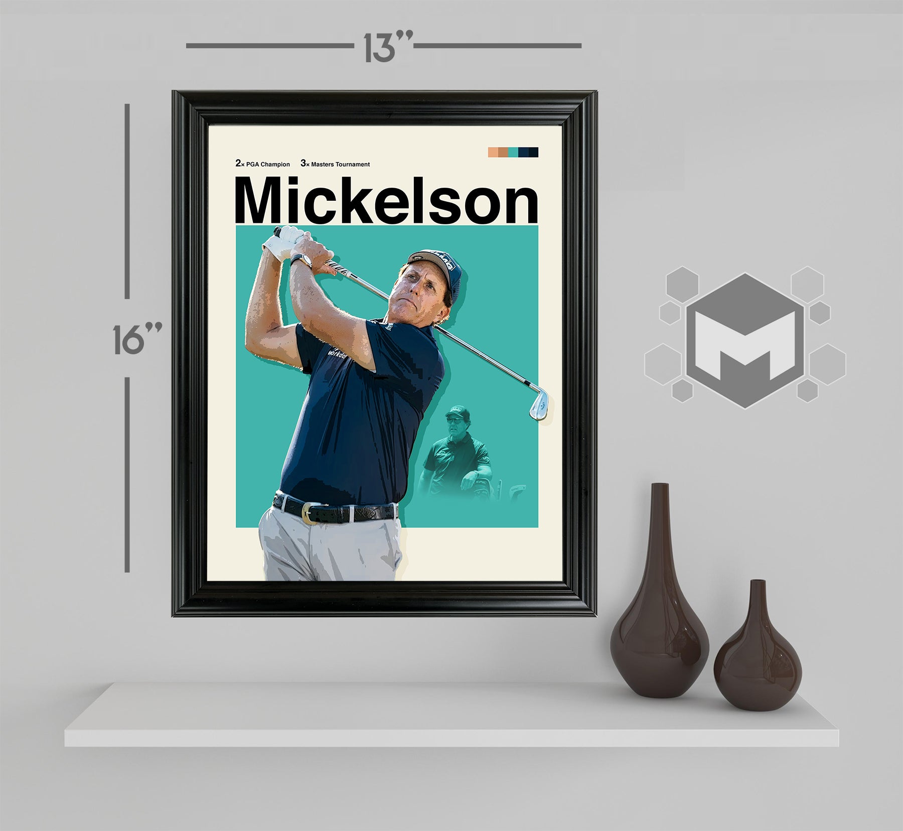 Phil Mickelson Framed Sports Art Photo by Thomas Maxwell