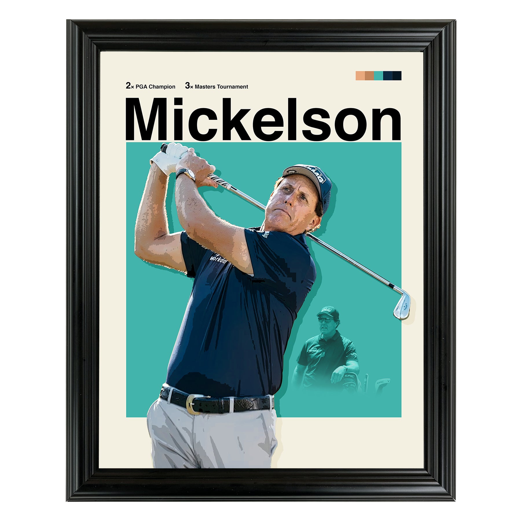 Phil Mickelson Framed Sports Art Photo by Thomas Maxwell