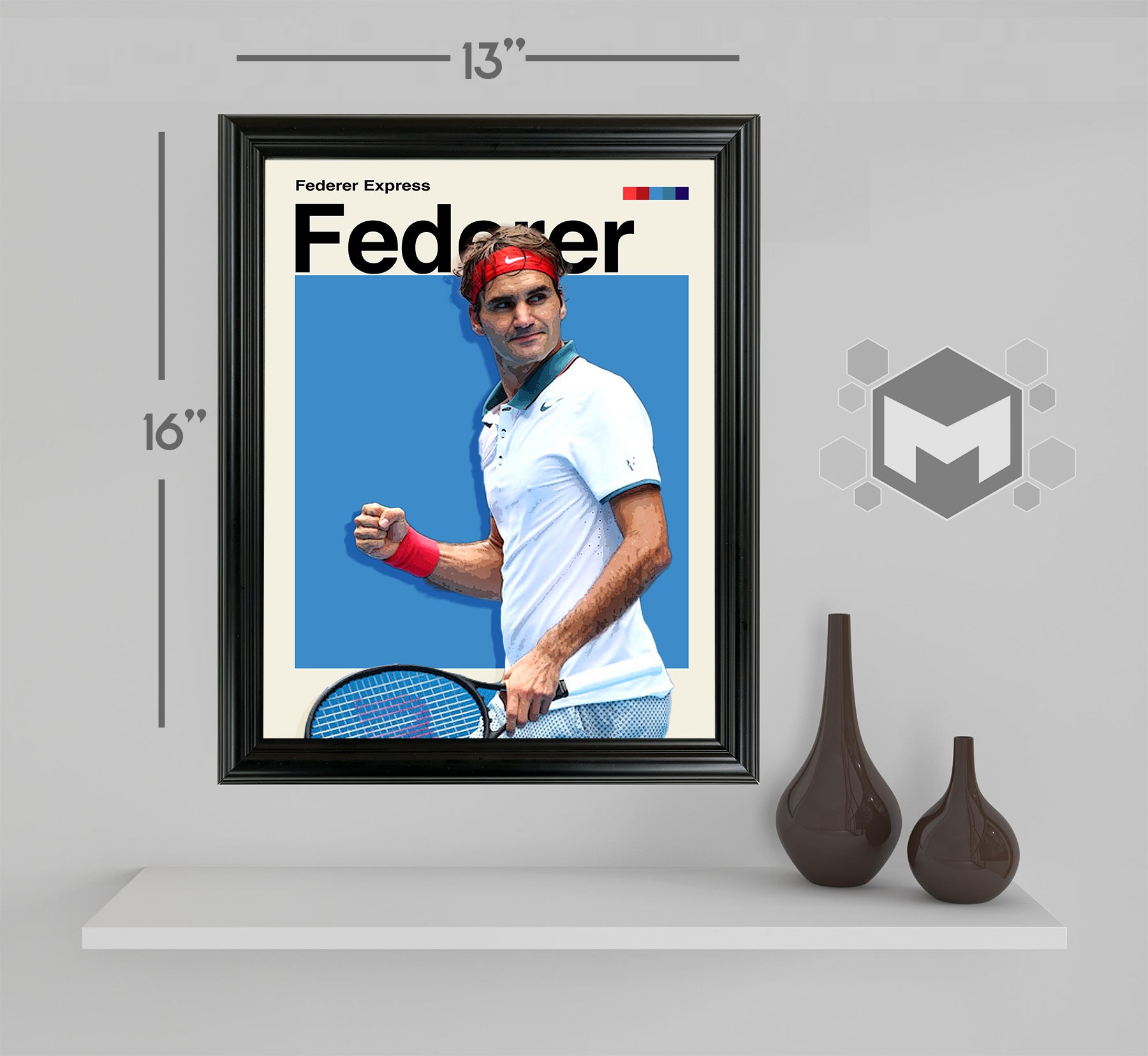 Roger Federer Framed Sports Art Photo by Thomas Maxwell