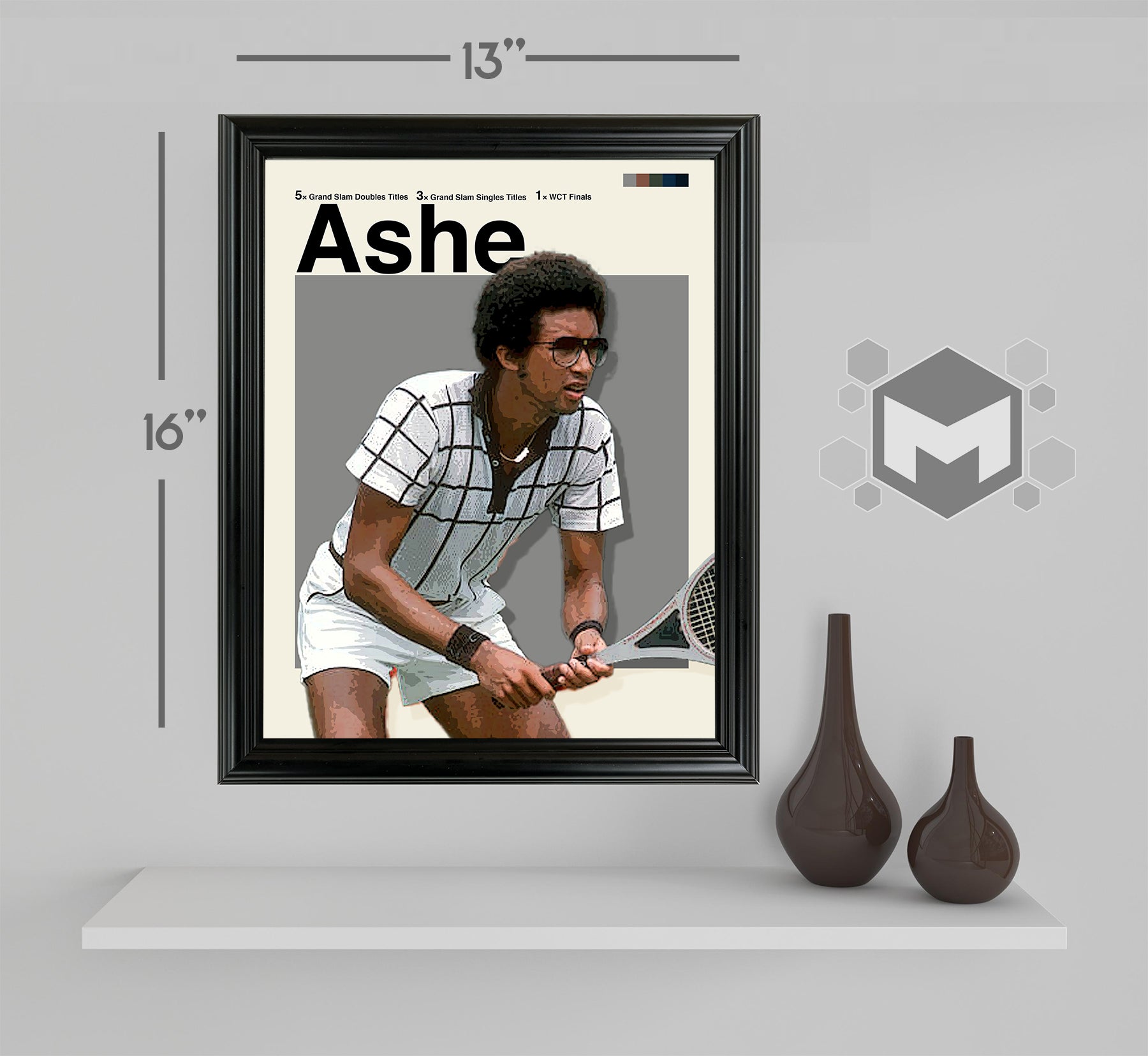 Arthur Ashe Framed Sports Art Photo by Thomas Maxwell