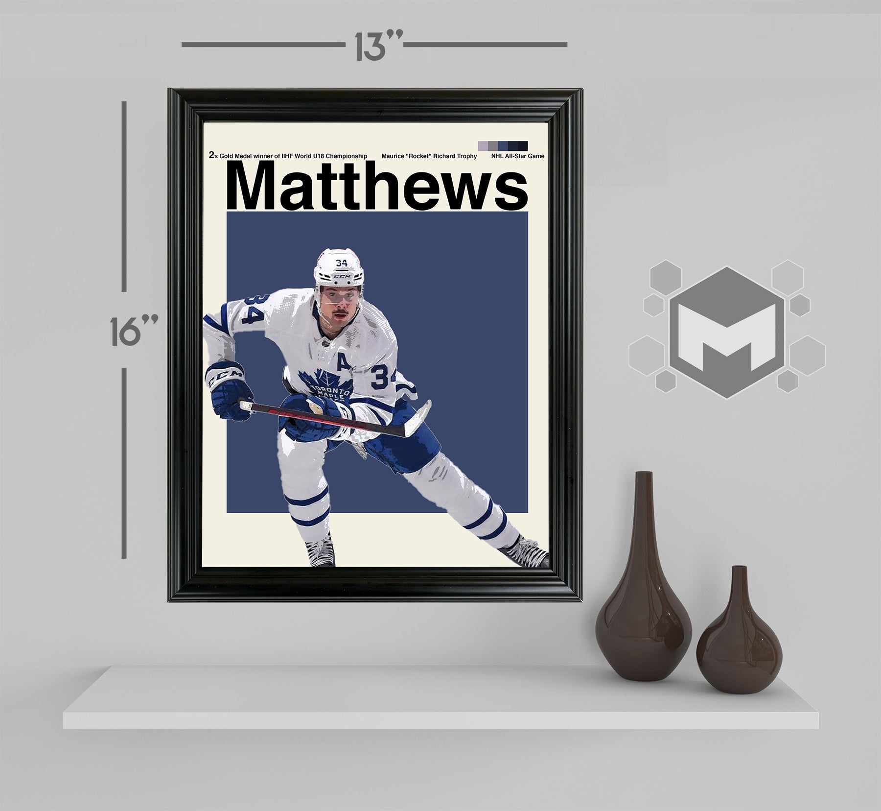 Auston Matthews Framed Sports Art Photo by Thomas Maxwell