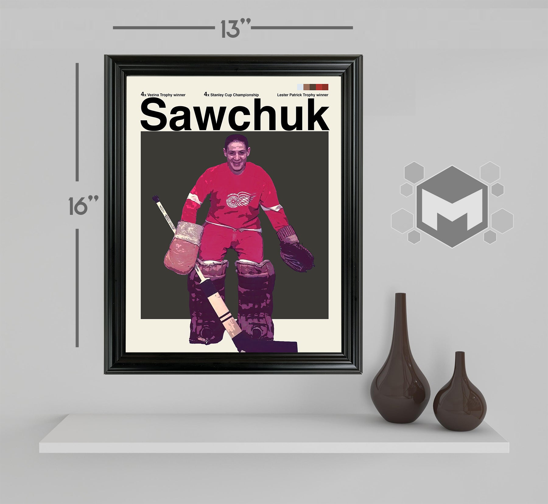 Terry Sawchuk Framed Sports Art Photo by Thomas Maxwell