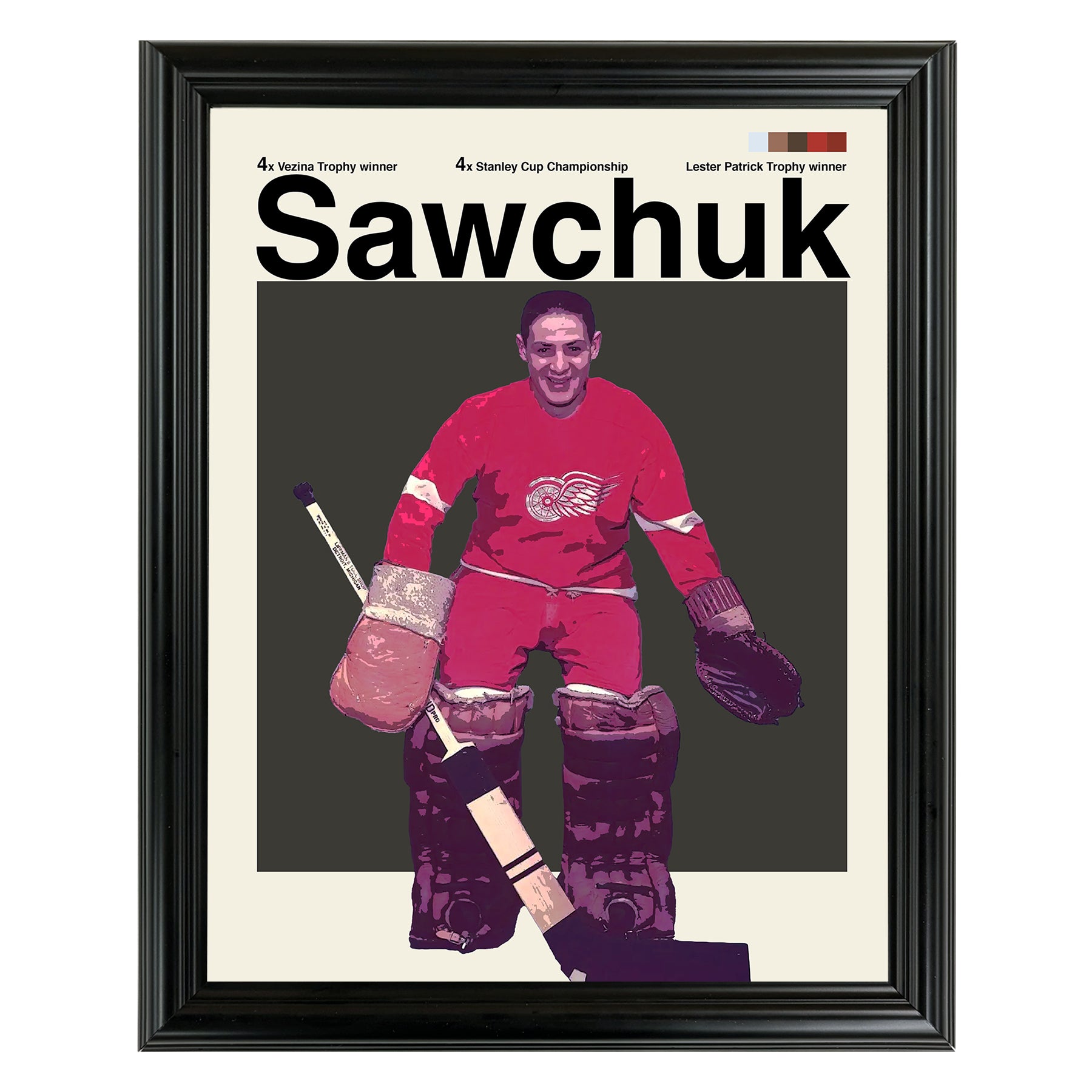 Terry Sawchuk Framed Sports Art Photo by Thomas Maxwell