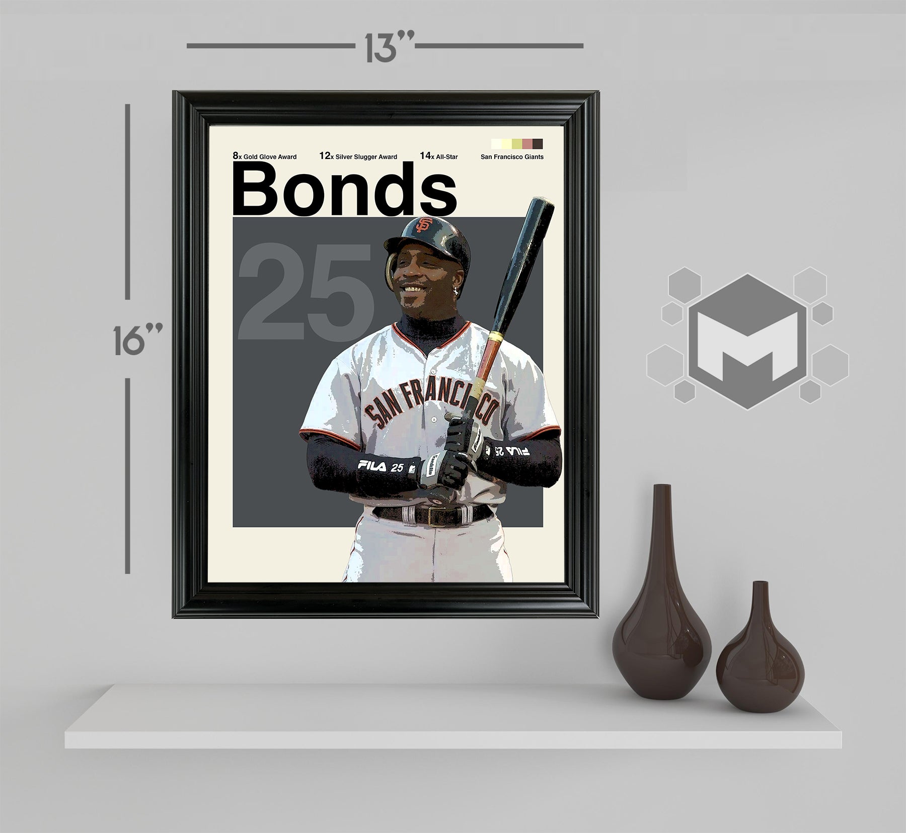 Barry Bonds Framed Sports Art Photo by Thomas Maxwell