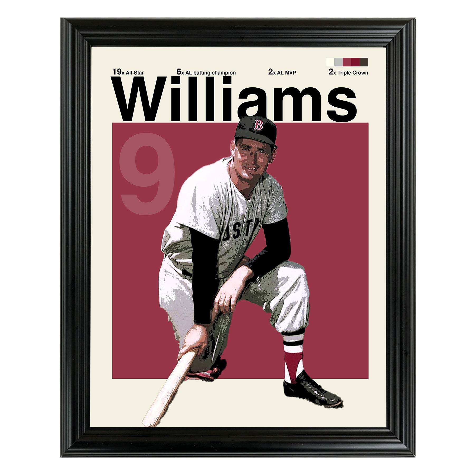 Ted Williams Sports Art Framed Photo by Thomas Maxwell