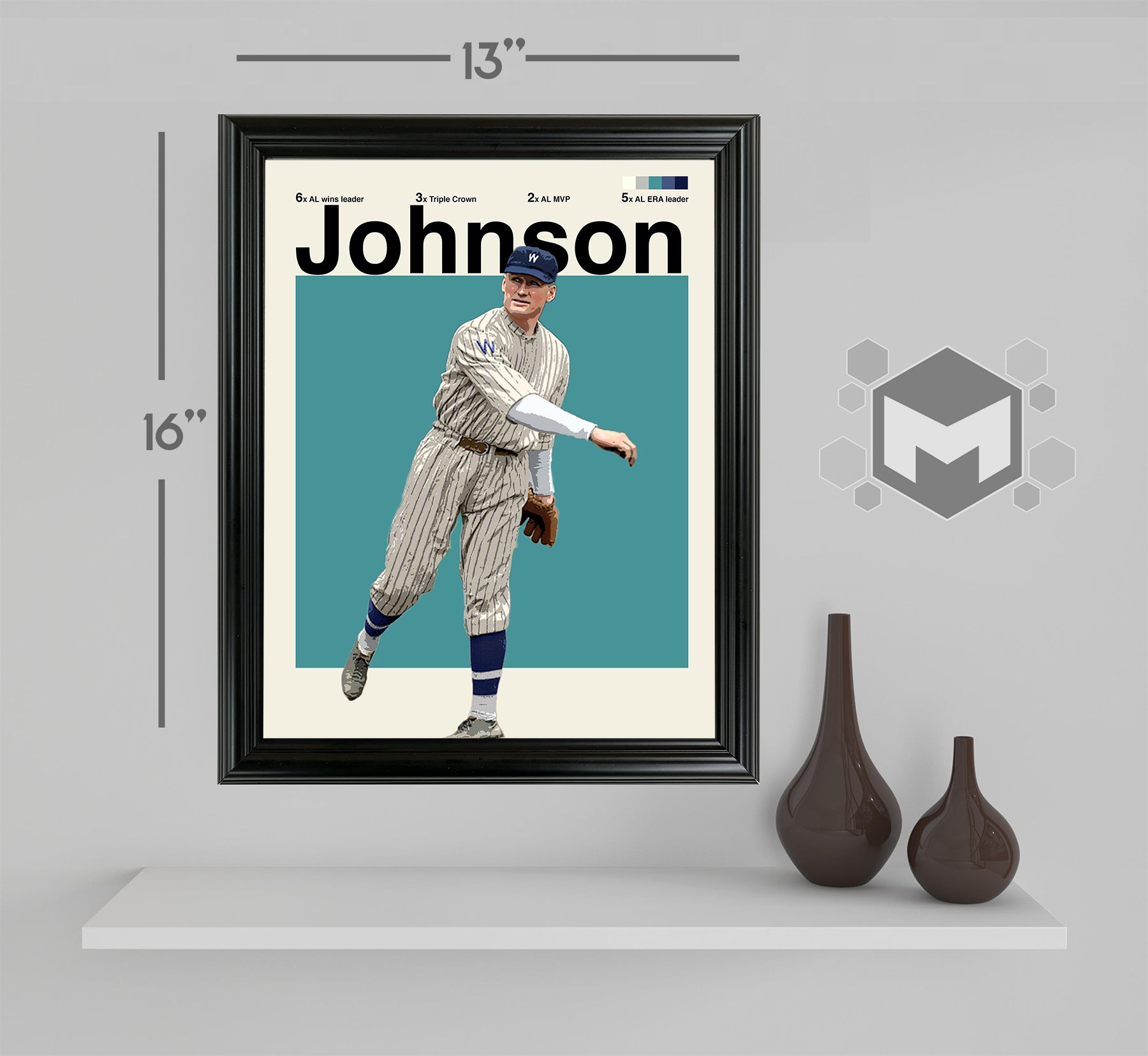 Walter Johnson Sports Art Framed Photo by Thomas Maxwell