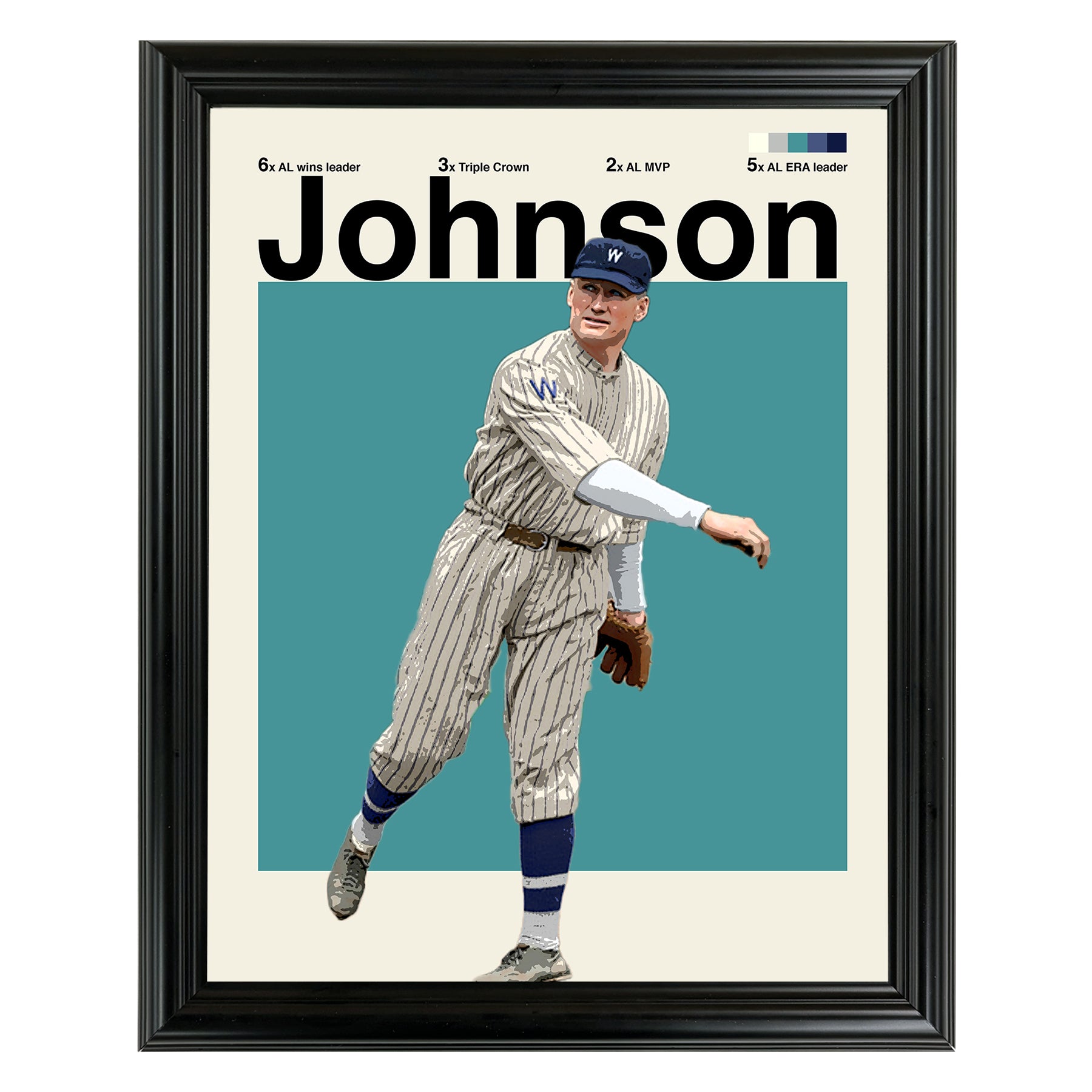 Walter Johnson Sports Art Framed Photo by Thomas Maxwell